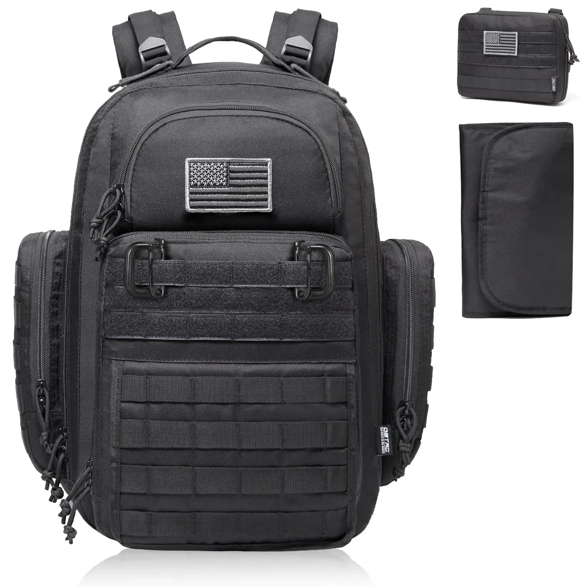 DBTAC Wickeltasche Rucksack für Papa, große Baby-Wickeltasche für Männer mit Wickelunterlage, isoliert + abwischbare Taschen, Kinderwagengurte, schwarz