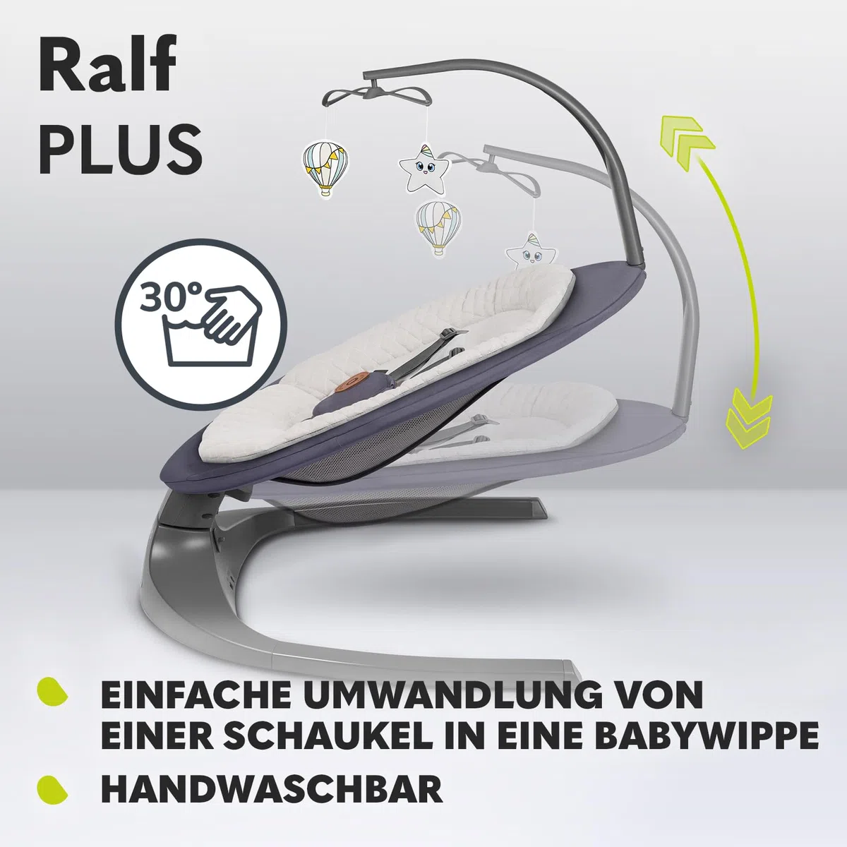 LIONELO Ralf 2in1 Babywippe und Liegestuhl, Fernbedienung, 12 Melodien | zwei Schaukelrichtungen, 5 Schaukelgeschwindigkeiten, Sperrung, Rückenlehnenverstellung, Timer, leiser Betrieb