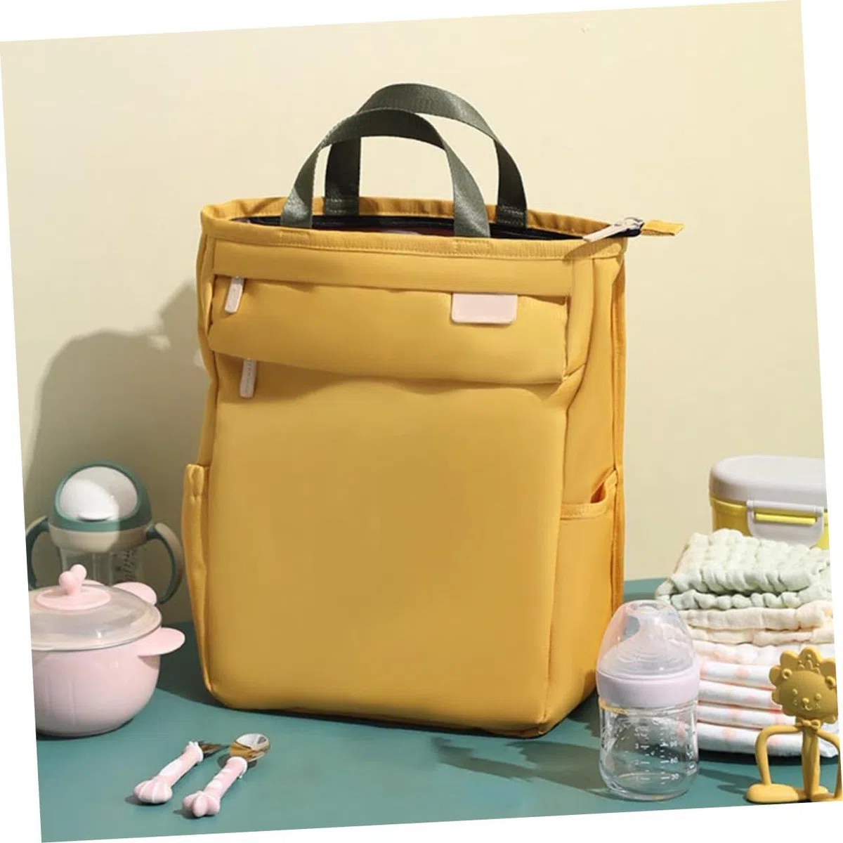 Vaguelly Wickeltasche für Babyausflüge mit Wickelauflage und Vielen Fächern für Windeln Flaschen und Mehr Praktischer Rucksack aus Robustem Material Leicht zu Reinigen für Täglichen