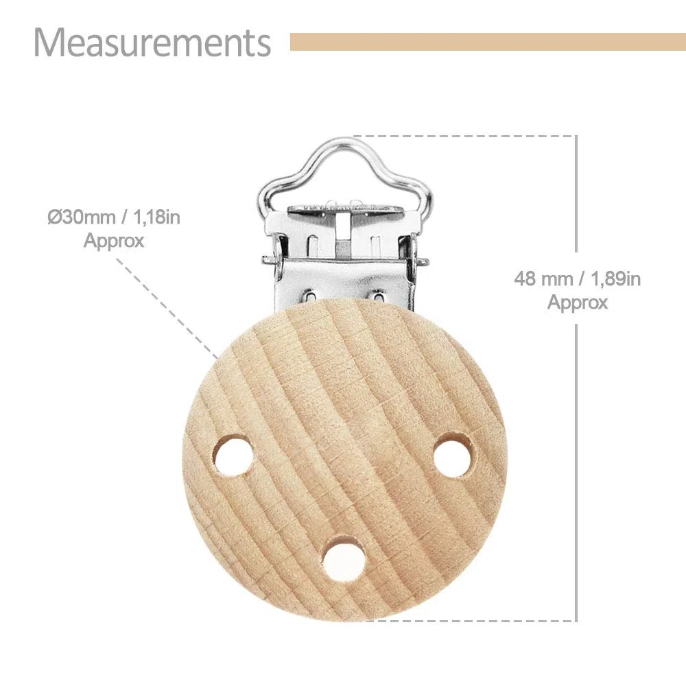 RUBY 10 Stücke Schnullerclip Holz Schadstofffrei Baby Dummy Clip Halter