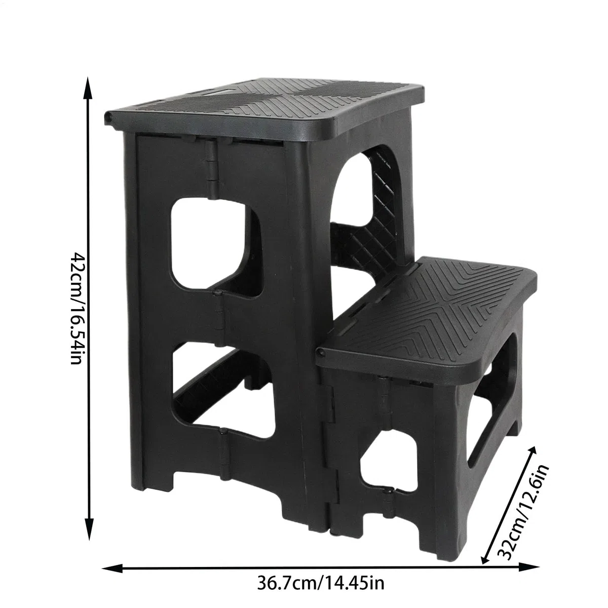 Zusammenklappbarer Tritthocker Leichte, Breite Zweistufige Trittleiter | Belastbar Bis 113 Kg Küchen-Trittleiter, Küche, Badezimmer, Büros, Bibliothek, Innen- Und Außenbereich
