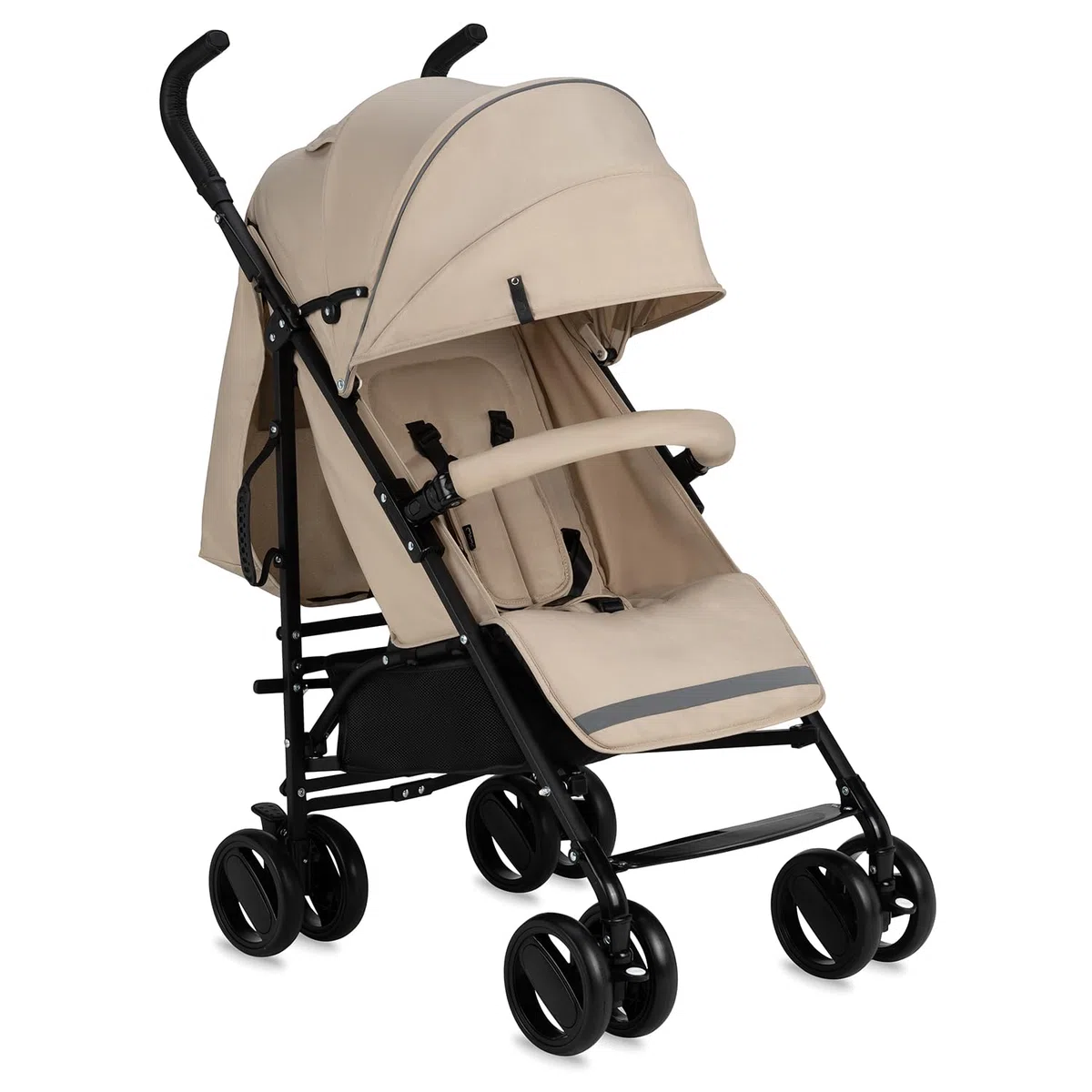MoMi AKIRA Kinderbuggy Kinderwagen ab 6 Monaten (bis 15 kg), verstellbarer 5-Punkt-Sicherheitsgurt, Babytasche, Einkaufskorb, Regen- und Insektenschutz.