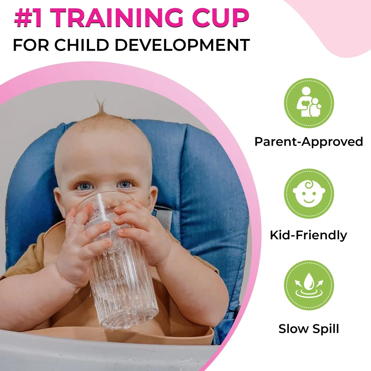 Reflo Smart Cup (Blau und Grün, 2er-Pack) Jetzt unzerbrechlich, offener Rand, Trainingsbecher für Kleinkinder, 360 Free-Flow, kein Saugnapf – hergestellt in den USA