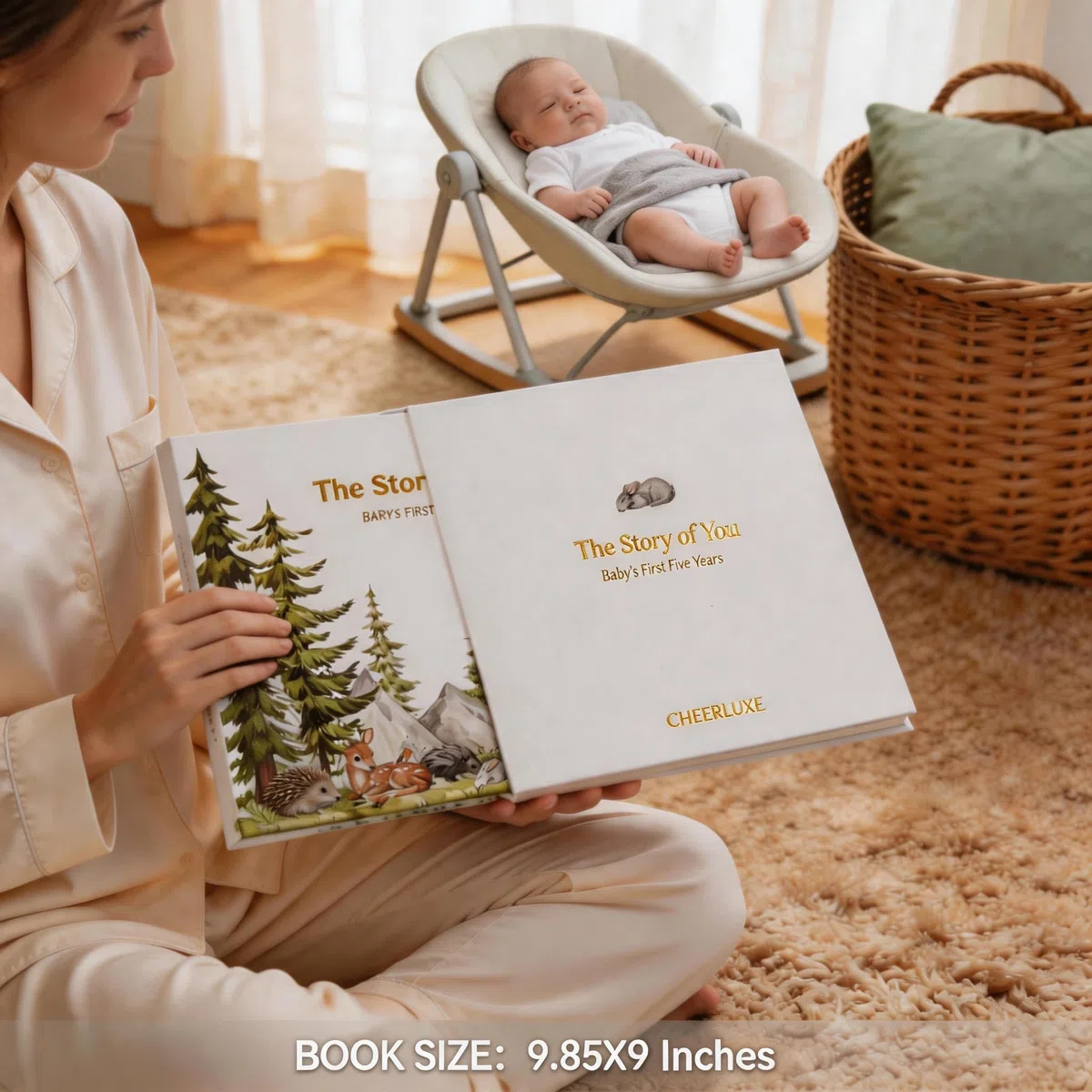 Erinnerungsbuch für Baby Junge und Mädchen, ein Meilenstein-Buch, geschlechtsneutrales Tagebuch, Sammelalbum, Fotoalbum