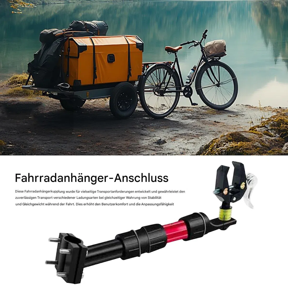 Fahrradanhänger Kupplungsverbinder Schwerlast, wetterfest, mit hoher | Fahrrad Lastenkupplung für Camping, Sport, Einkaufen, Pendeln, Outdoor-Trips, Reisen, Wandern, Angeln, Picknick