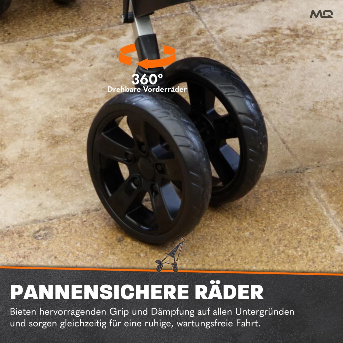 MobiQuip XL Reha-Buggy bis 50 kg Rehabilitations-Kinderwagen für Kinder mit besonderen Bedürfnissen Leichter, faltbarer Aluminiumrahmen Verstellbare Fußstütze 5-Punkt Sicherheitsgurt Sand
