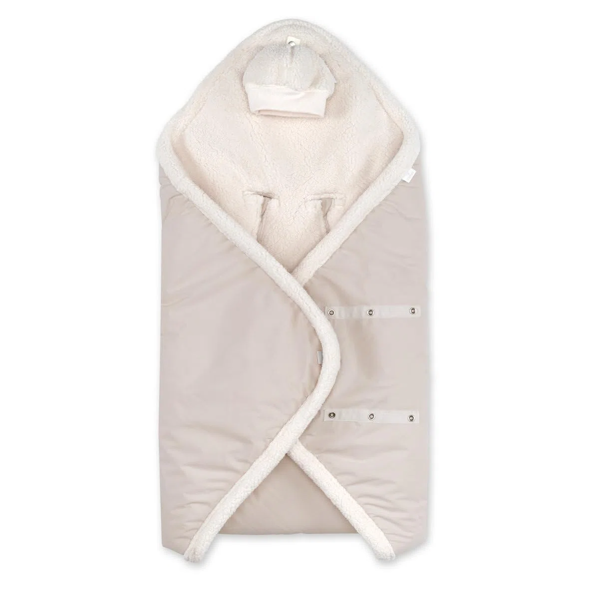 BEMINI Babyschlafsack Biside wattiert Winter – Pady Rainy + Teddy – Neutral