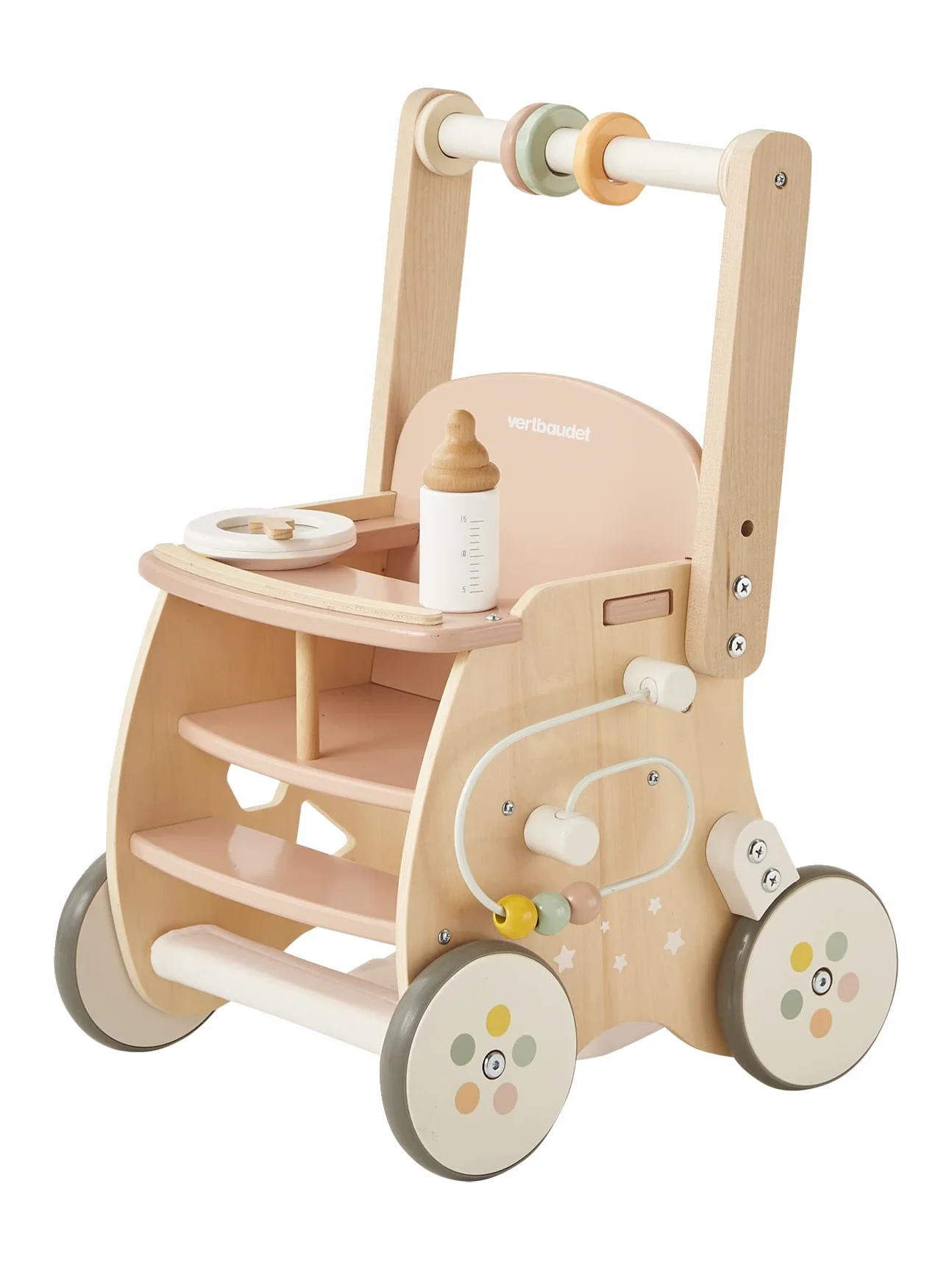 VERTBAUDETLauflernwagen mit Puppensitz, Holz FSC®weiß