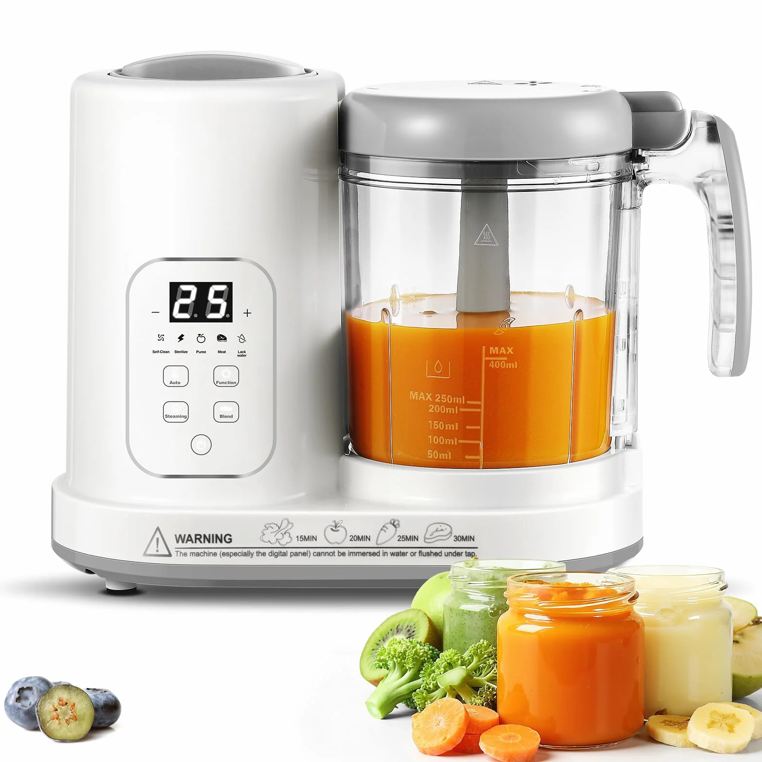 TopStrong Babynahrungszubereiter, Baby Food Maker Dampfgarer mit Dämpfen, Mixen, Auftauen & Erwärmen, Multifunktions Babybrei Zubereiter mit Selbstreinigungsfunktion, Küchenmaschine für Babynahrung