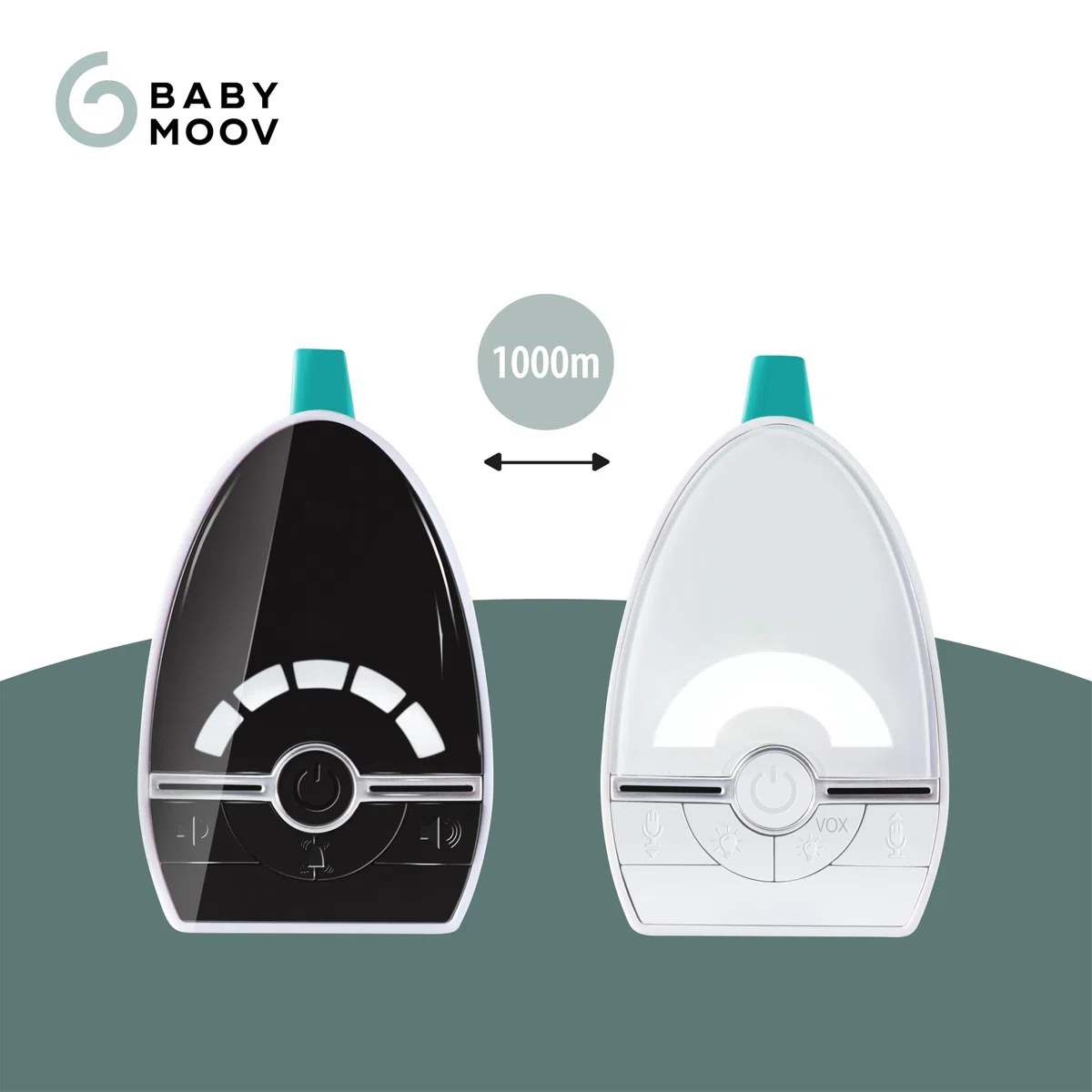 Babymoov Babyphone Expert Care - Digital Green Technology, niedrige Strahlung, 1000m Reichweite