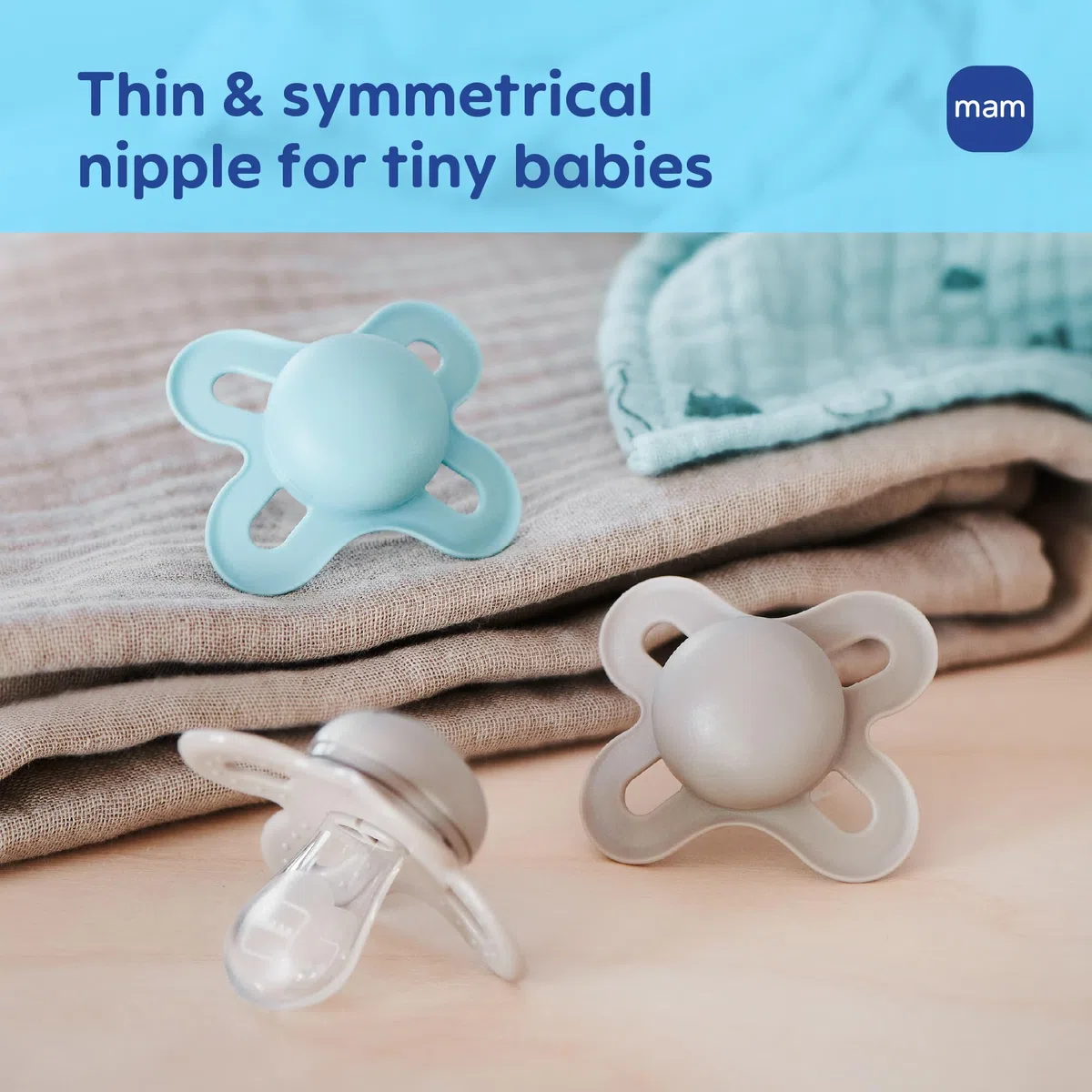 MAM Silicone Start Pacifier, Boy, 2-Count