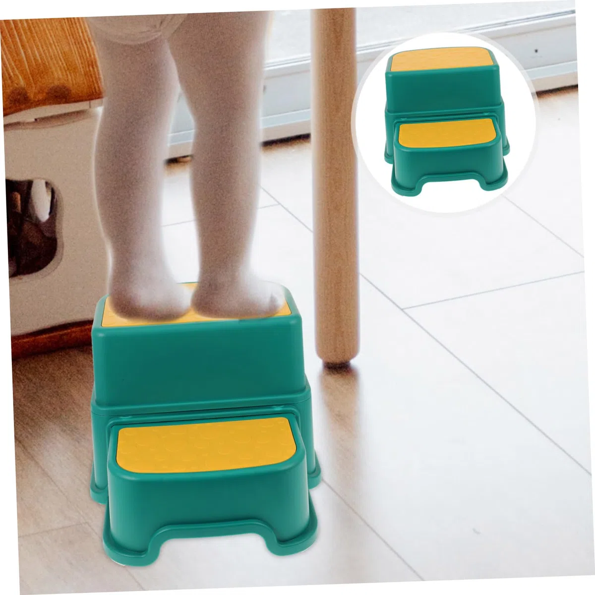 Rutschfester Kindertritthocker aus Kunststoff 2 Stück Blau | Badezimmer und Toilettentraining, Stabile Tragkraft, Leicht und Robust Verarbeitet