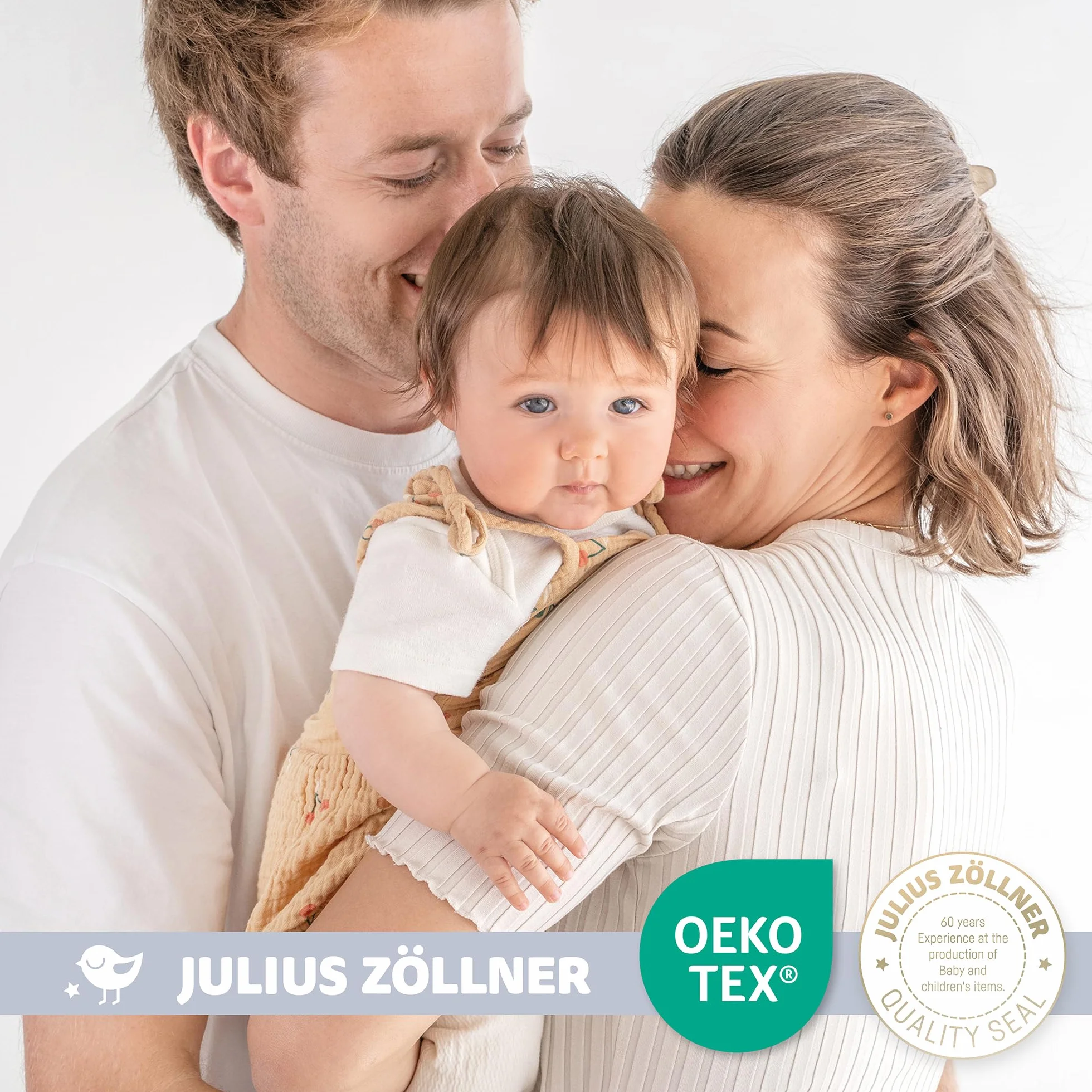Julius Zöllner Kindersteppbett-Set 4-Jahreszeiten, Duo-Decke mit Druckknöpfen und Kissen, Größe 100x135 cm + 40x60 cm