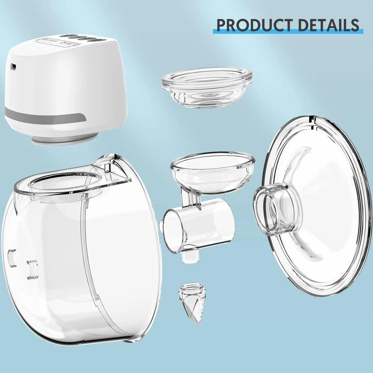 Milchpumpe Elektrisch Tragbar, Bellababy Milchpumpe Elektrische Geräuscharm und Schmerzlos,4 Modi und 6 Stufen Saugen,Tragbare Elektrische Milchpumpe, 24mm, Weiß