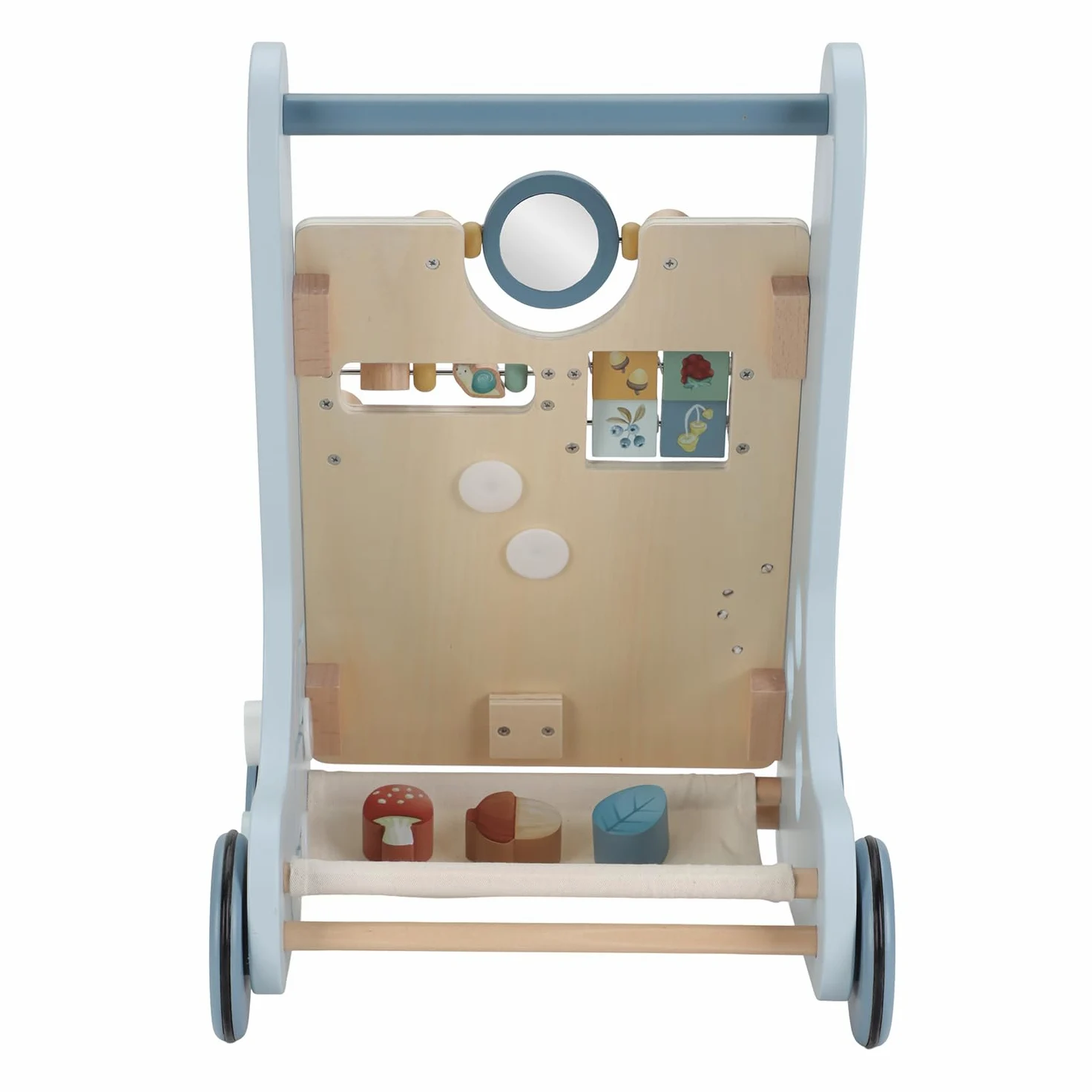 Little Dutch Laufwagen Schiebewagen mit Activity Spiel Board Holz Baby Kleinkind blau Fuchs - Forest Friends