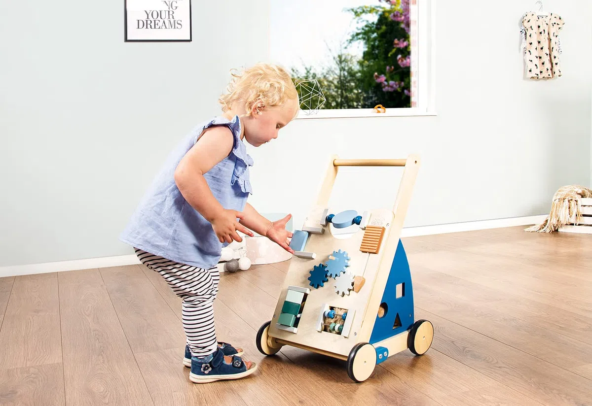 PINOLINO 265401 Activity-Lauflernwagen 'Titus', blau, Transparent