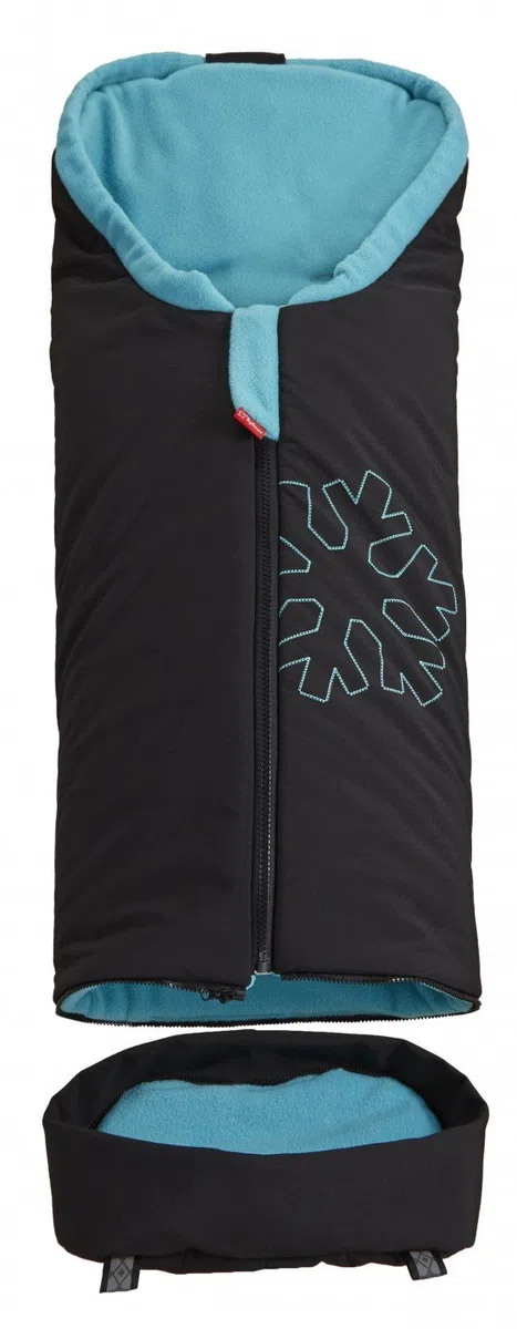 ByBoom - Softshell Winterfußsack Thermo Aktiv für Kinderwagen und Buggy, Farbe:Schwarz/Schwarz