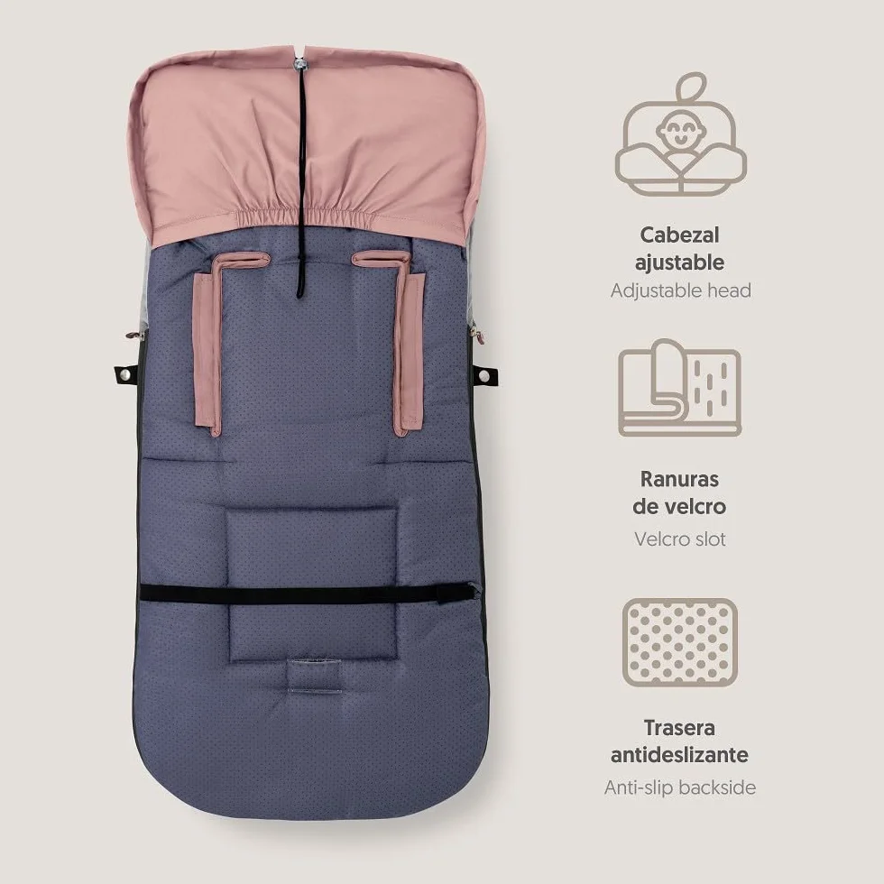 Interbaby Universal Fußsack Kinderwagen Winter | Weiche, Warme, Wintersack Kinderwagen | Abnehmbare fußsack, Doppelte Öffnung, Leicht zu Waschen, Antiallergene Materialien, Rosa