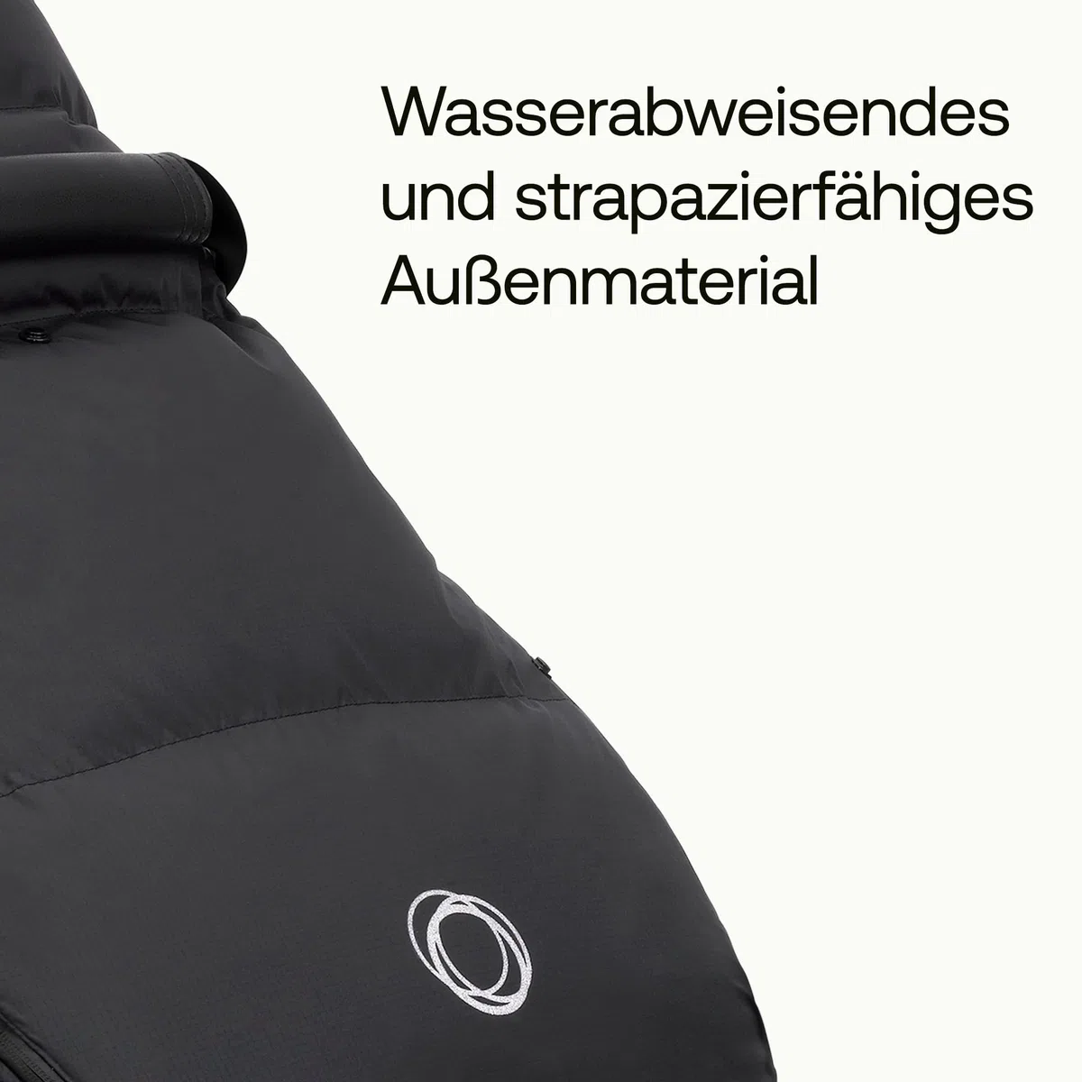 Bugaboo Performance Winter Fußsack für die kalte Jahreszeit, unverzichtbares Kinderwagen-Zubehör mit Kapuze und Zwei-Wege-Reißverschluss, Fußwärmer in Midnight Black