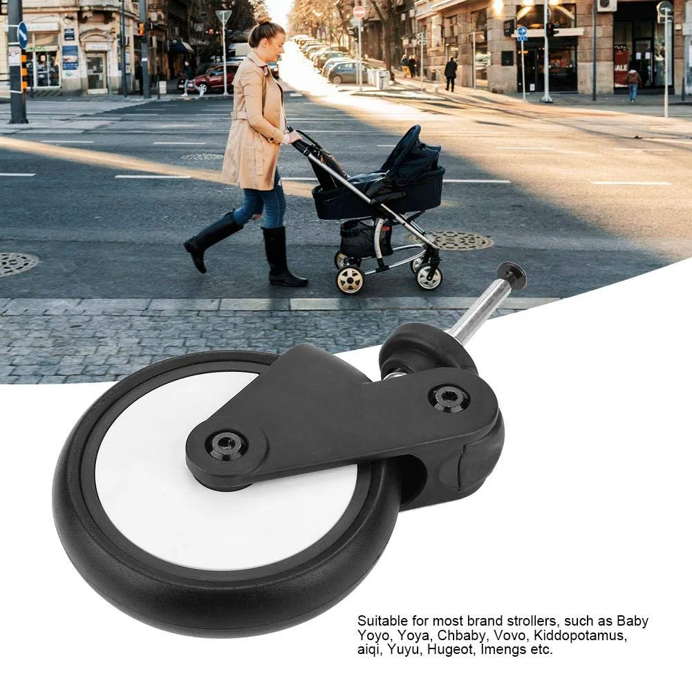 Vorderradsatz für Baby Jogger, Premier Kinderwagen Ersatz Lenkrollen Satz Kinderwagen Gummiräder Zubehör Yoya Vovo Rad Kinderwagen mit Werkzeugen(Vorderrad)