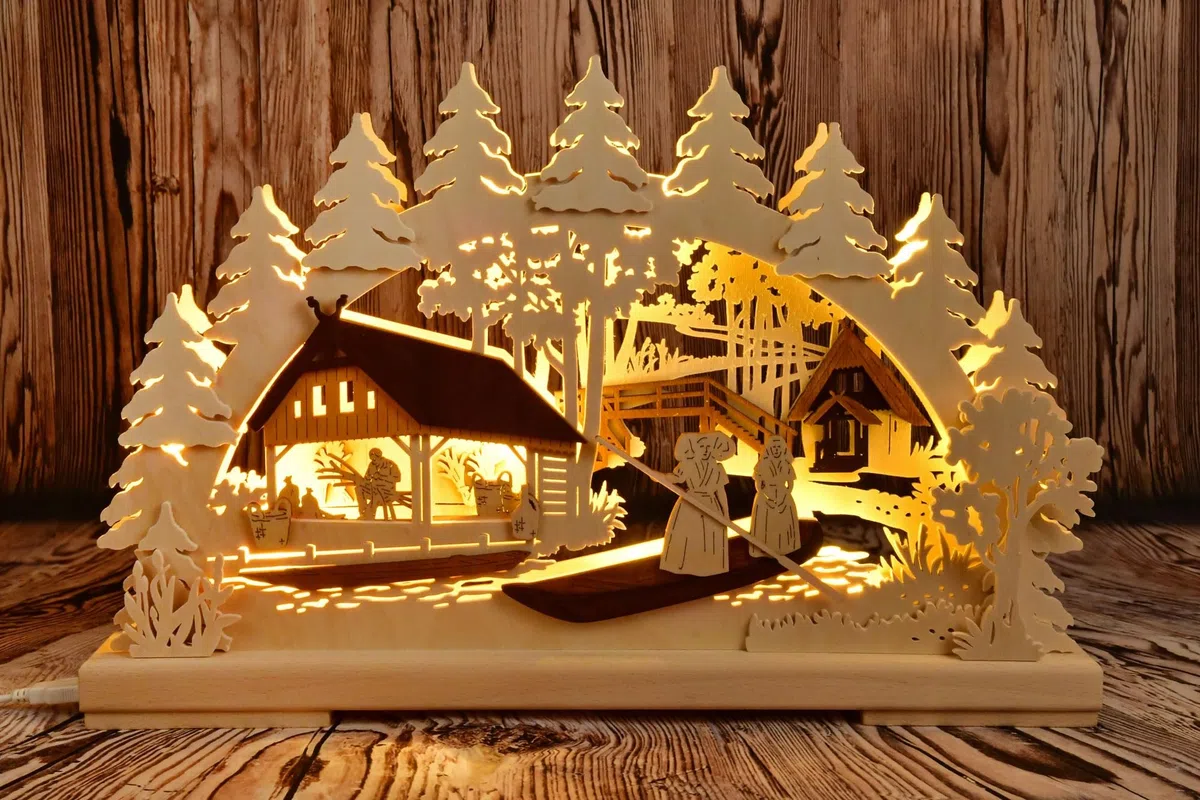 3D-Schwibbogen kl., Kleinod im Spreewald
