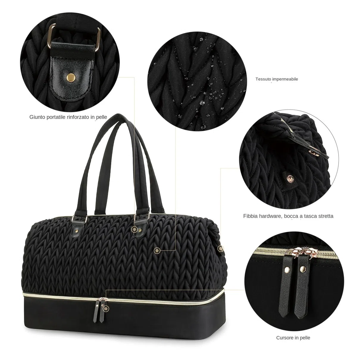 Wasserdichte Windeltasche für Kinderzimmer, leichte Windeltasche, multifunktionale Windeltasche, isolierte Tasche, modische Windeltasche 53 x 24 x 28 cm. P