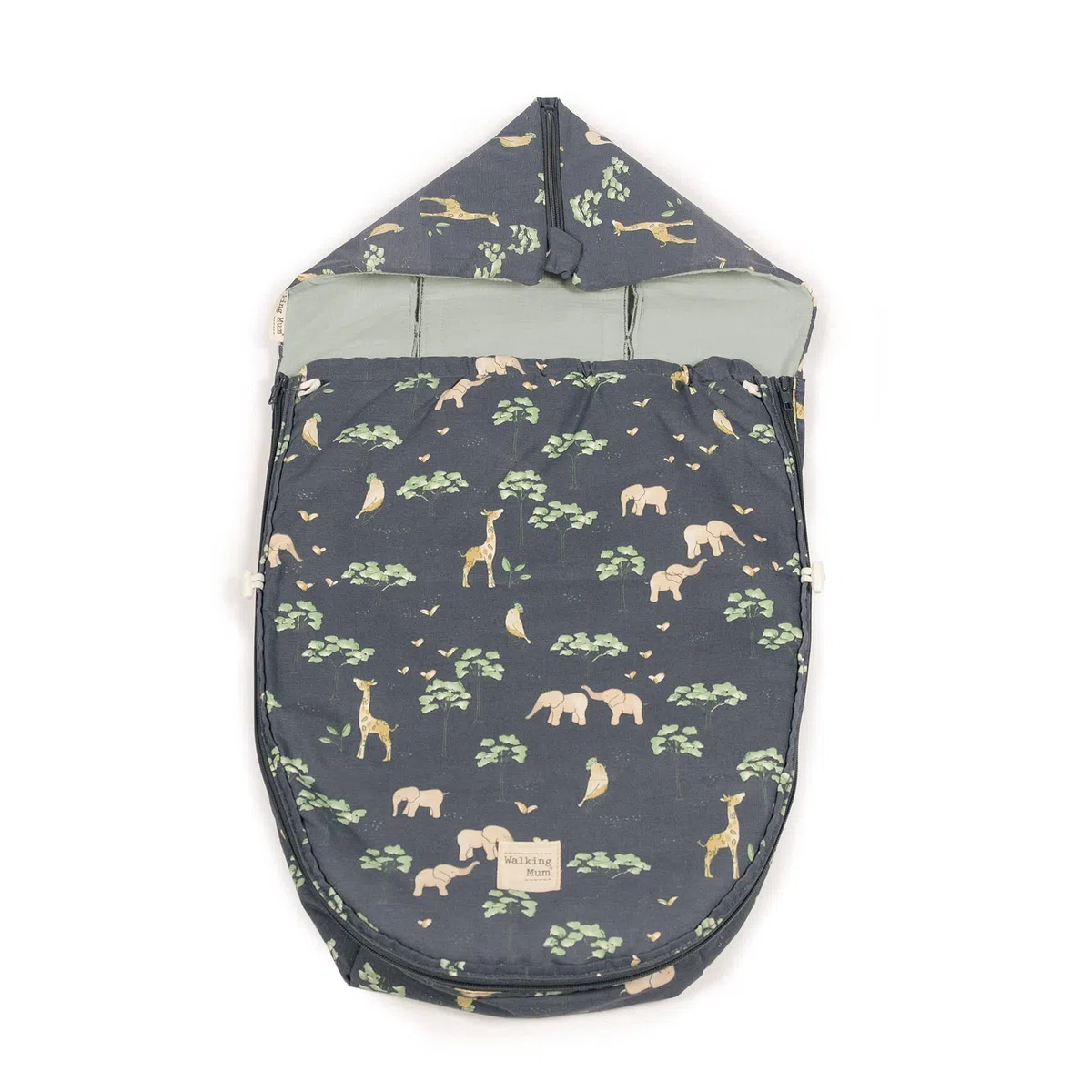 Walking Mum Baobab Gruppe 0 Schlafsack, gepolstert, für Babys, universell einsetzbar, kompatibel mit den meisten Babys, Farbe: Anthrazit, Maße: 40 x 80 cm.