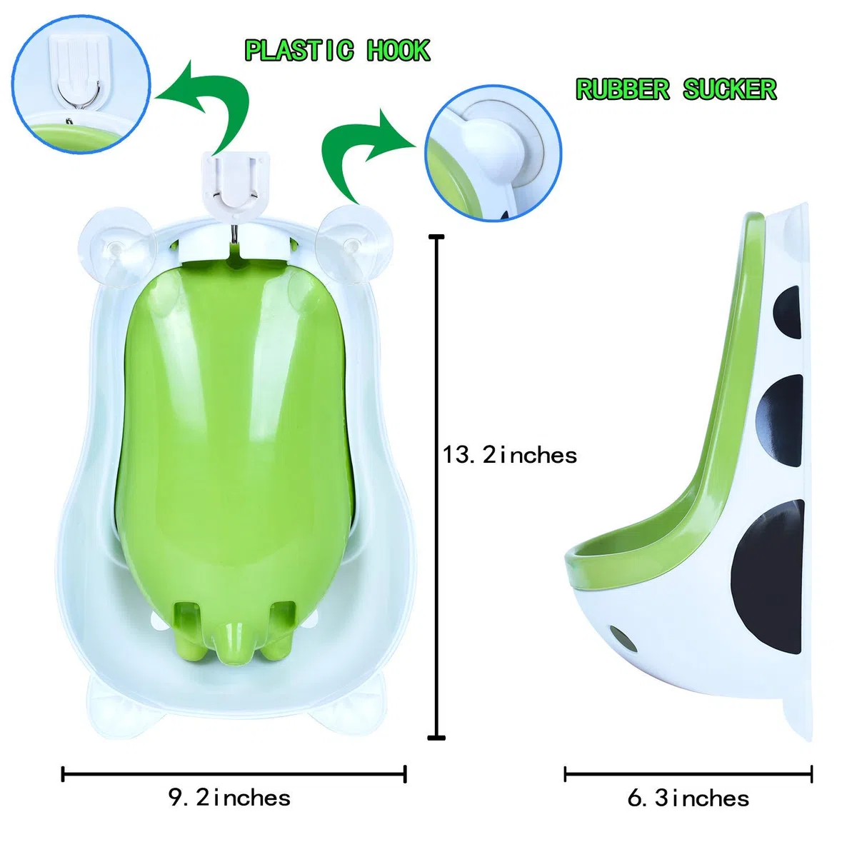 Niedlicher Frosch for Kinder, Töpfchen-Trainingsurinal for Jungen, Pinkeltrainer for Badezimmer, Kinderurinal mit wirbelndem Ziel(Cow)