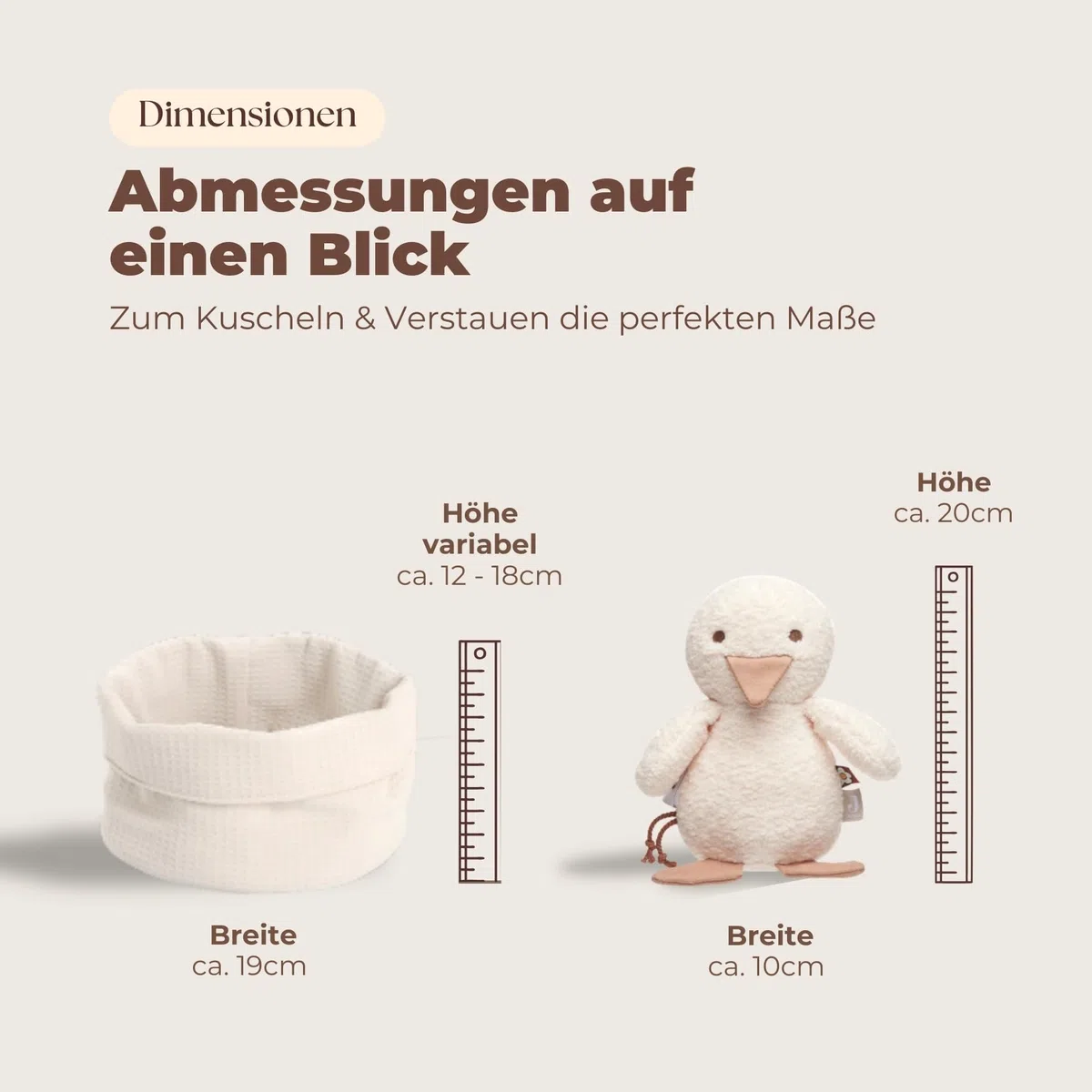 Baby Geschenkkorb zur Geburt – Windeltorte neutral mit Kuscheltier Ente, Spucktuch & Karte, Baby Willkommensgeschenk Junge & Mädchen, Handmade Erstausstattung Set & Wickeltisch Organizer