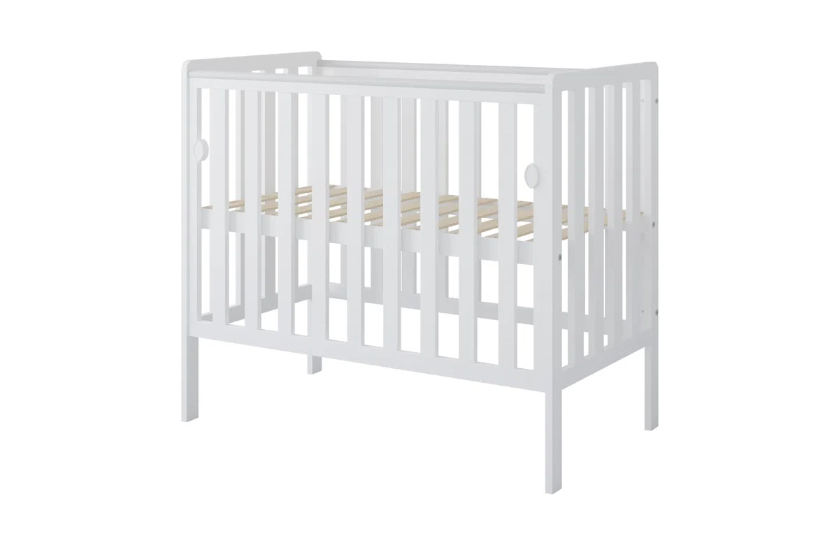 zee Bambi Weiß Beistellbett Baby mit Rollen 100x50 cm Tragbar Babybett Verstellbarer Stubenwagen Kinder Bett im Minimalistischen Skandinavischen Stil 3-Fach Höhenverstellbar