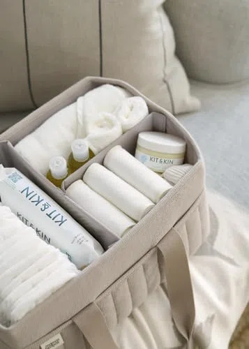 Mamas & Papas Windeltasche - Cashmere Waffle | Strukturiertes Waffelstoff-Design, mehrere Fächer, robuster Tragegriff, tragbarer Kinderzimmer-Organizer