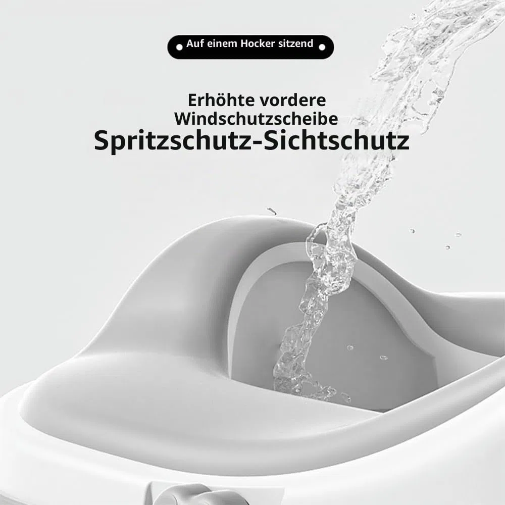 Töpfchentraining-Toilettensitz für Kleinkinder, multifunktionales tragbares Töpfchen mit Spritzschutz, verstaubares Design mit Fußhocker, minimalistischer schlanker Optik, leicht zu reinigen (Grau)