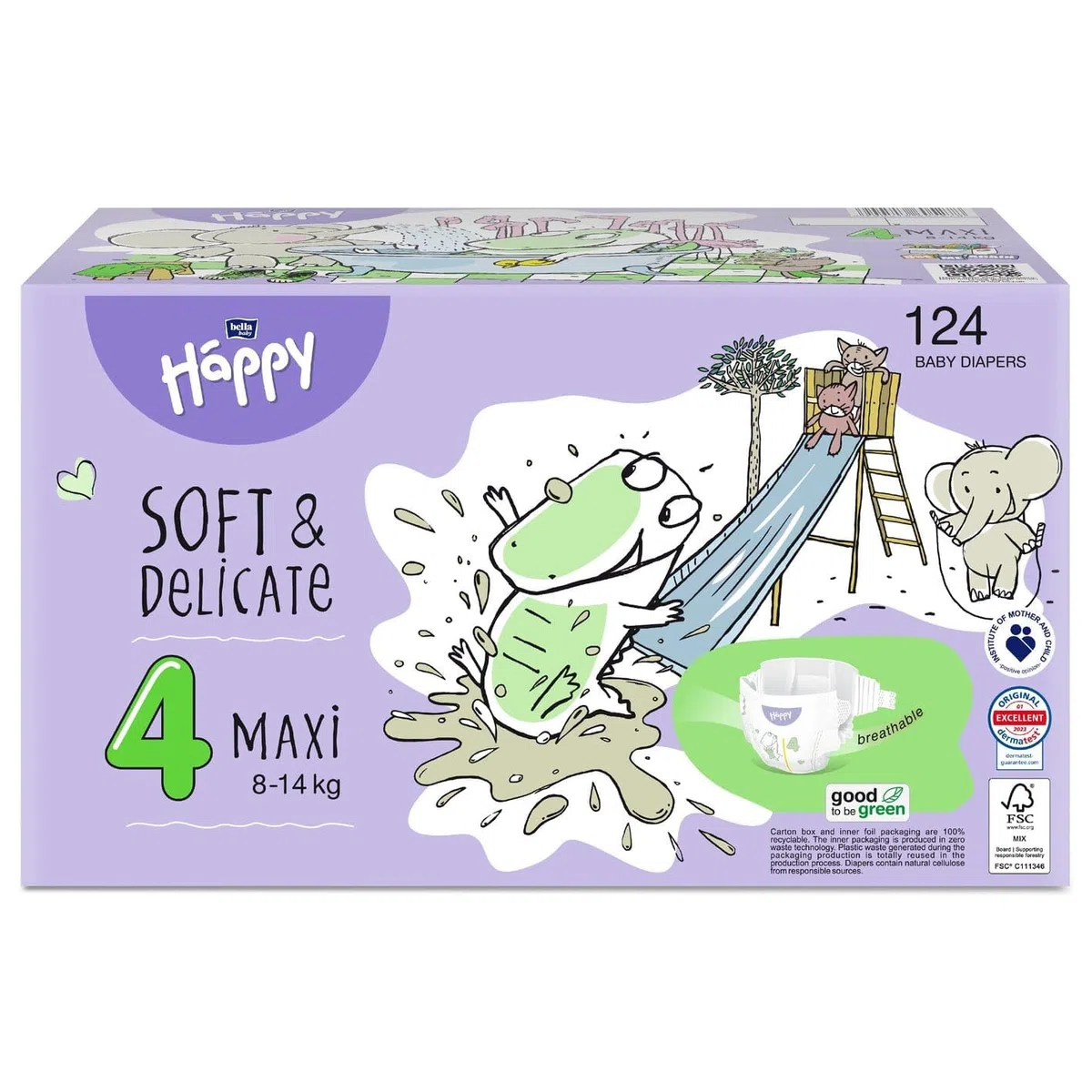 bella baby Happy Windeln soft & delicate Gr.4 Maxi 8-14 kg HAPPY BOX 124 Stück