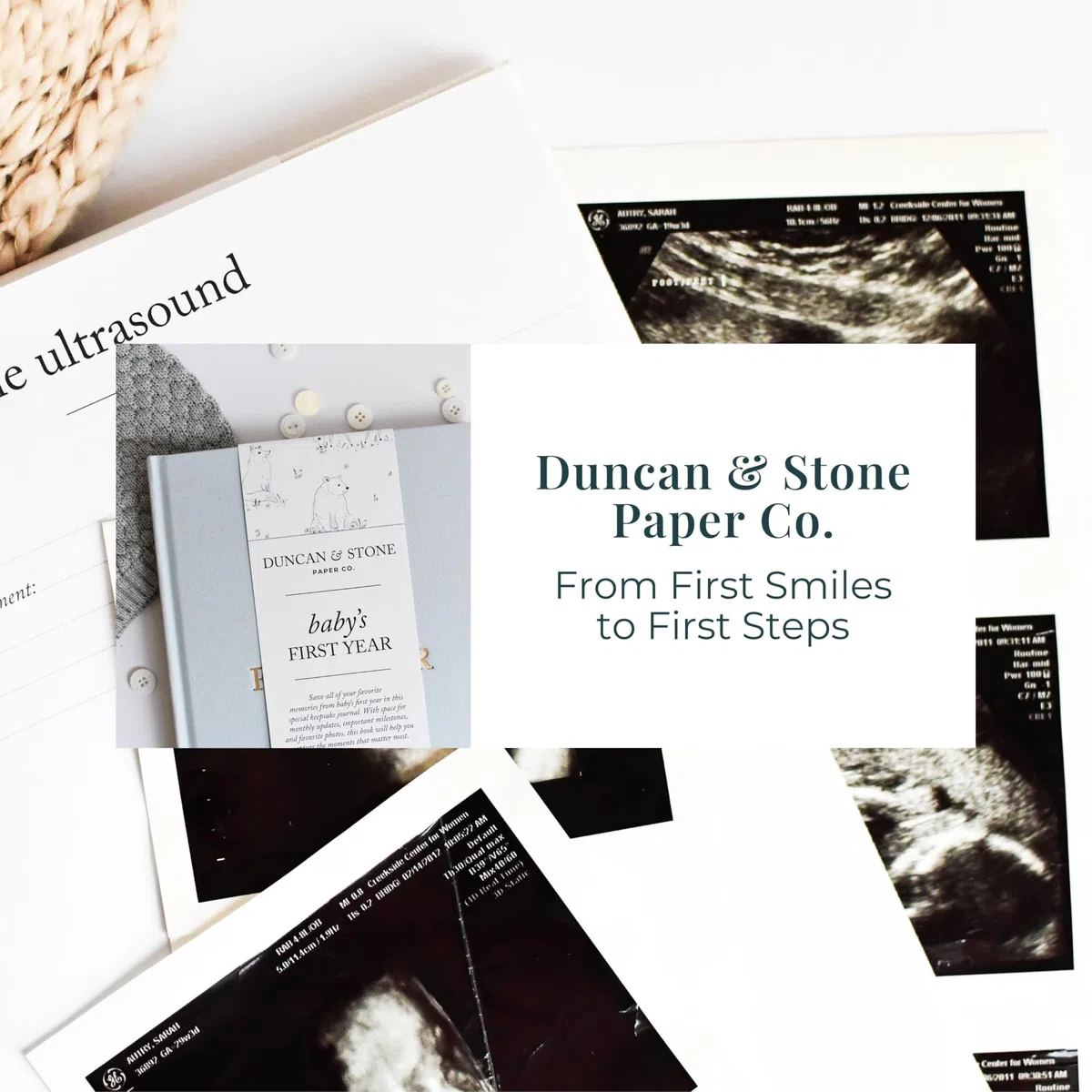 Baby Erinnerungsbuch & Fotoalbum von Duncan & Stone - Dusty Rose | Baby Geschenk für neue Mutter | Meilenstein-Sammelalbum für werdende Mutter | Erstes Jahr Tagebuch für Geburt