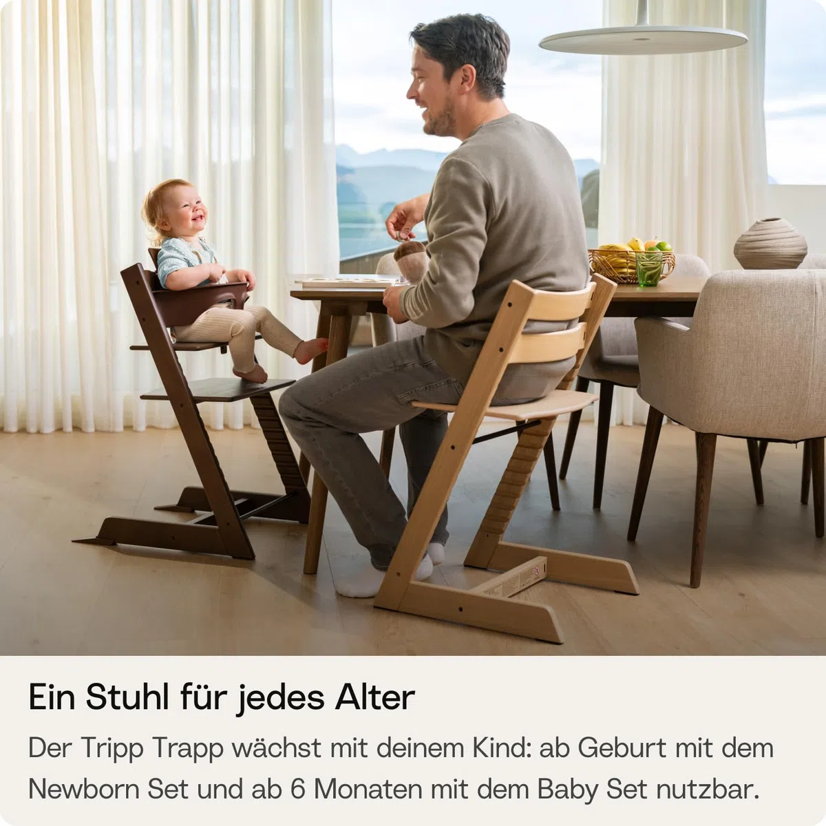 Stokke Tripp Trapp Stuhl Glacier Green – Verstellbarer anpassbarer Stuhl für Kleinkinder Kinder Erwachsene – Ergonomisch klassisches Design