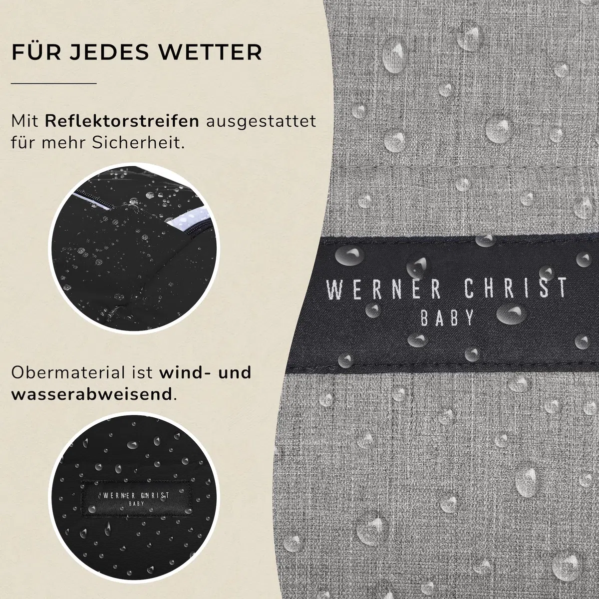 Werner Christ Baby, Lammfell Kinderwagen-Fußsack TULAVARIO – Buggy Lammfellfußsack (Kinder ab 6 - bis 36 Monate) aus medizinischem Fell, in Black (schwarz)