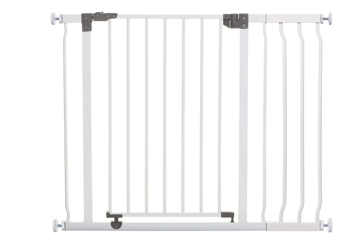 Dreambaby G9501 Liberty Treppenschutzgitter / Türschutzgitter-Set - 1 Gitter + 1 Verlängerung (passend 75cm-100cm) weiß