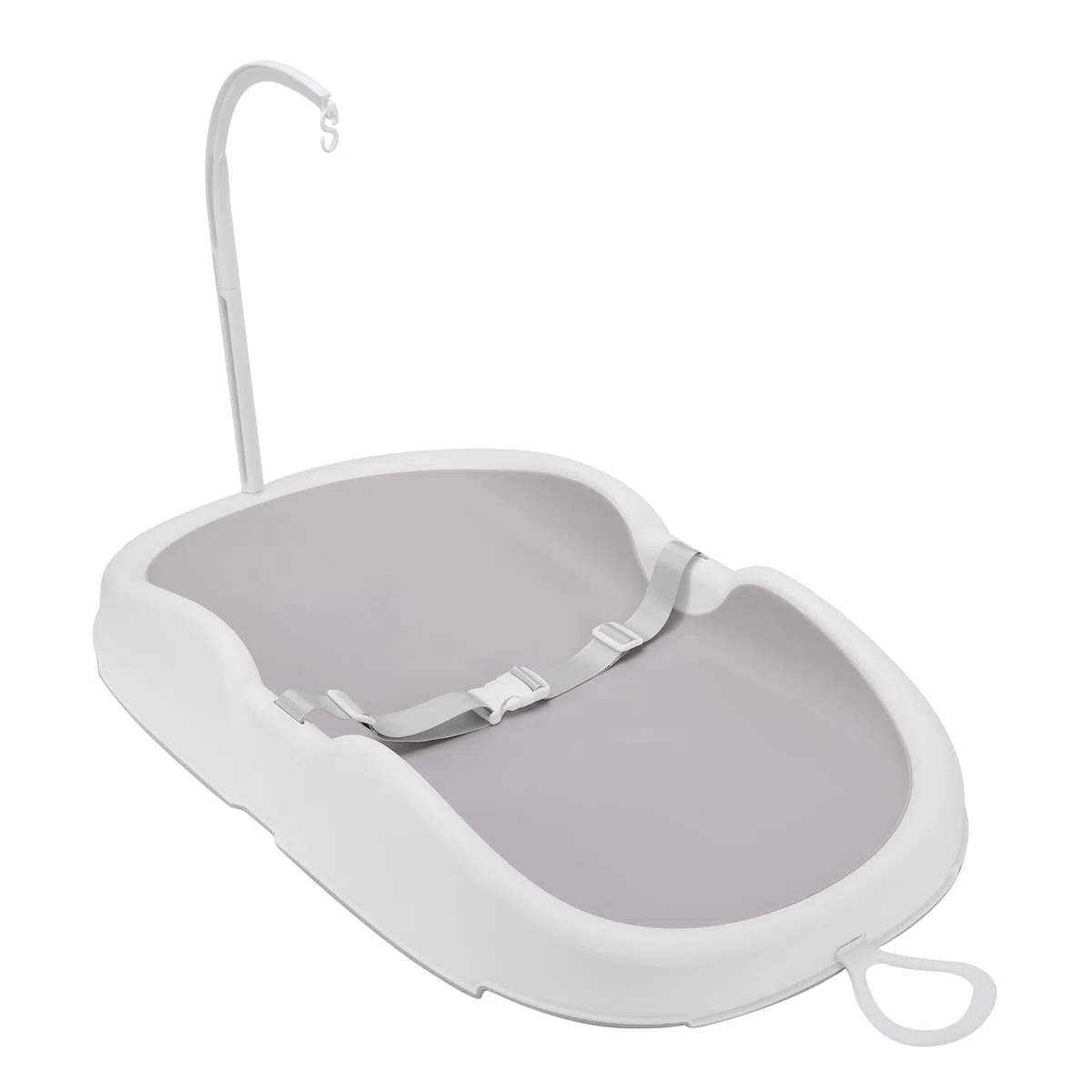 Tosuny Baby-Wickelunterlage, Tragbarer Babybade-Stilltisch, Multifunktionale Kinderzimmerstation mit Verstellbarem Sicherheitsgurt, Windel-Wickelunterlage für Kommode und Tisch (Grau-weiß)