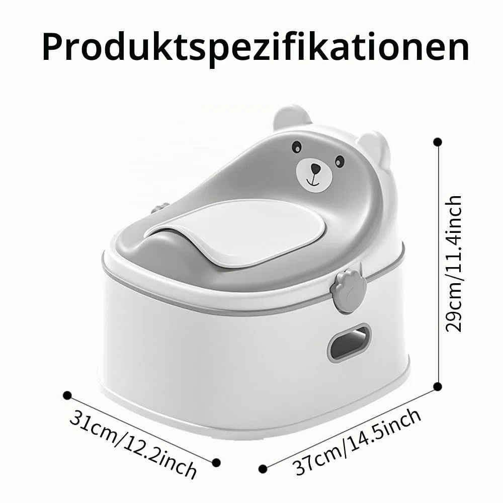 Töpfchentraining-Toilettensitz für Kleinkinder, multifunktionales tragbares Töpfchen mit Spritzschutz, verstaubares Design mit Fußhocker, minimalistischer schlanker Optik, leicht zu reinigen (Grau)