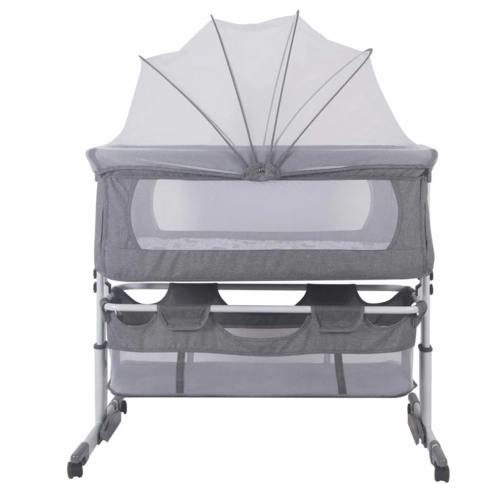 Babybett Cododo, Babybett mit Klappfunktion und Fest, Seite zum Öffnen und Zusammenklappen, für Babys von 1 bis 36 Monaten - Cododo Baby höhenverstellbar, ultraweich (92 x 58 x 70 – 90 cm (gebrochenes