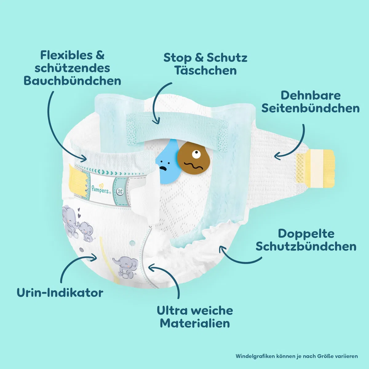 Pampers Premium Protection Größe 4+, 162 Windeln, 10kg-15kg, unser Nr. 1 Haut- und Auslaufschutz