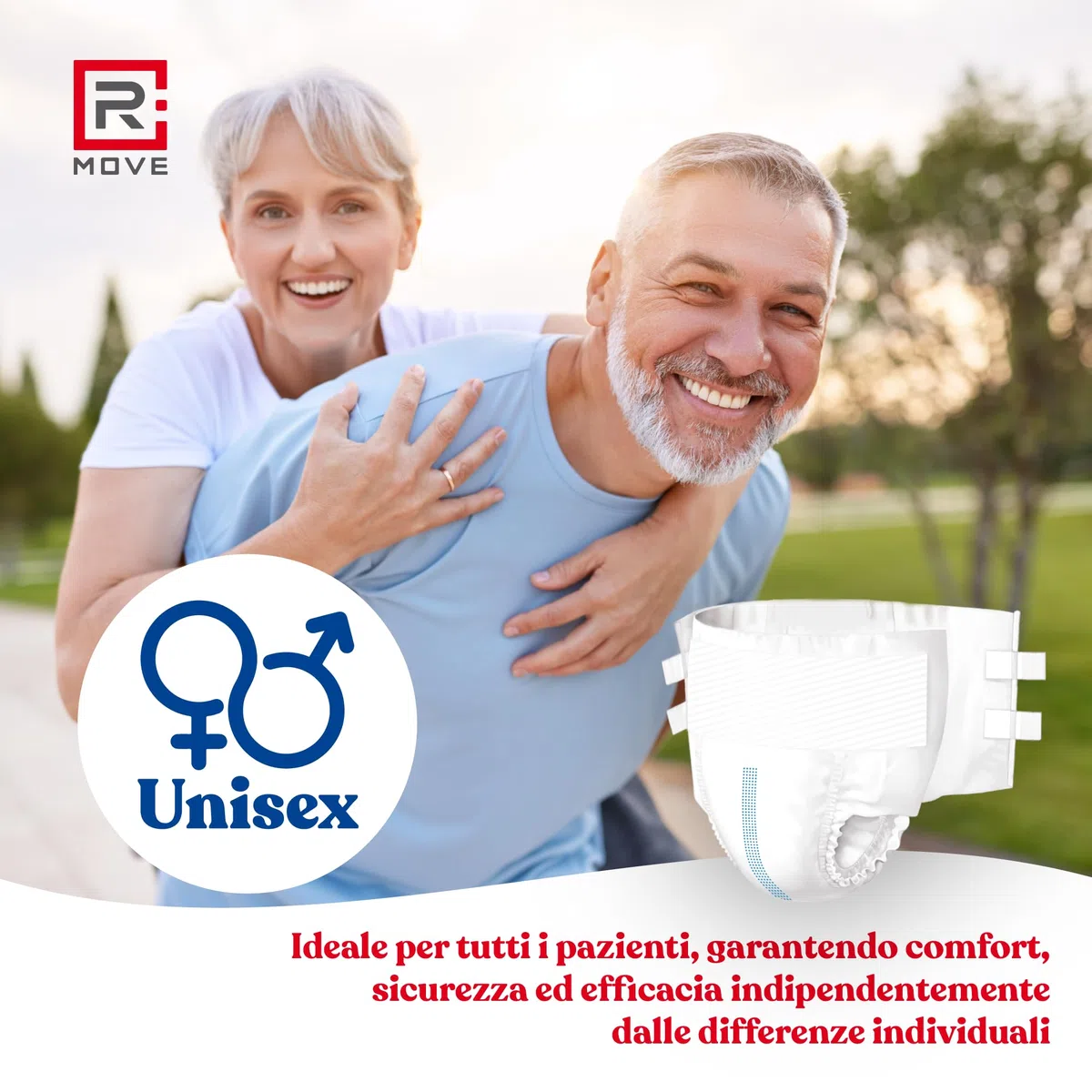 RMOVE 80 Windeln für Senioren M, saugfähige Windeln für Erwachsene, 8 Packungen mit 10 Windeln für ältere Menschen, super saugfähig (8 Packungen, M)