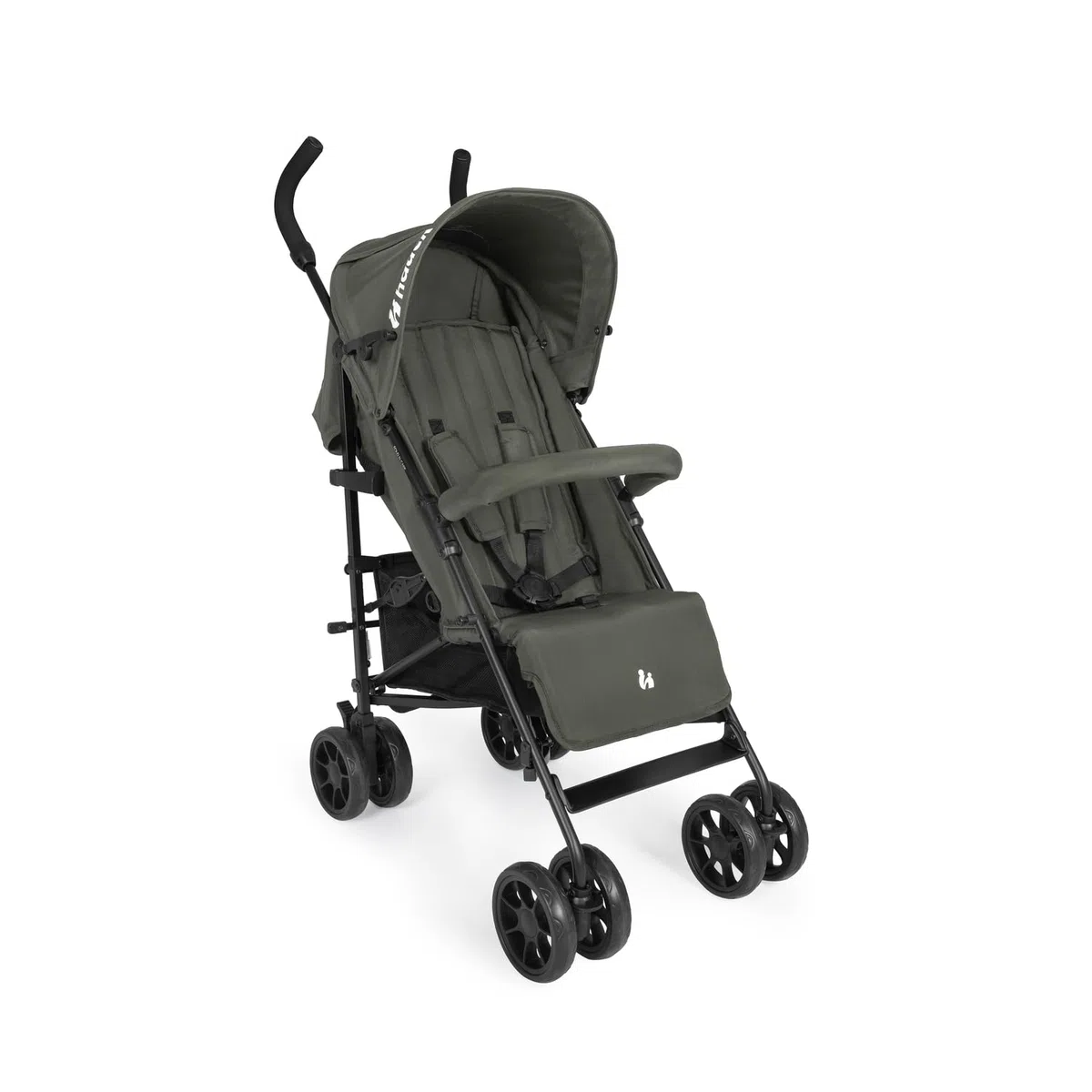 Hauck Fold N Care Olive Schirmbuggy für Kinder bis 22 kg mit Liegeposition & UV-Schutz 50+, XL Korb, EVA Räder