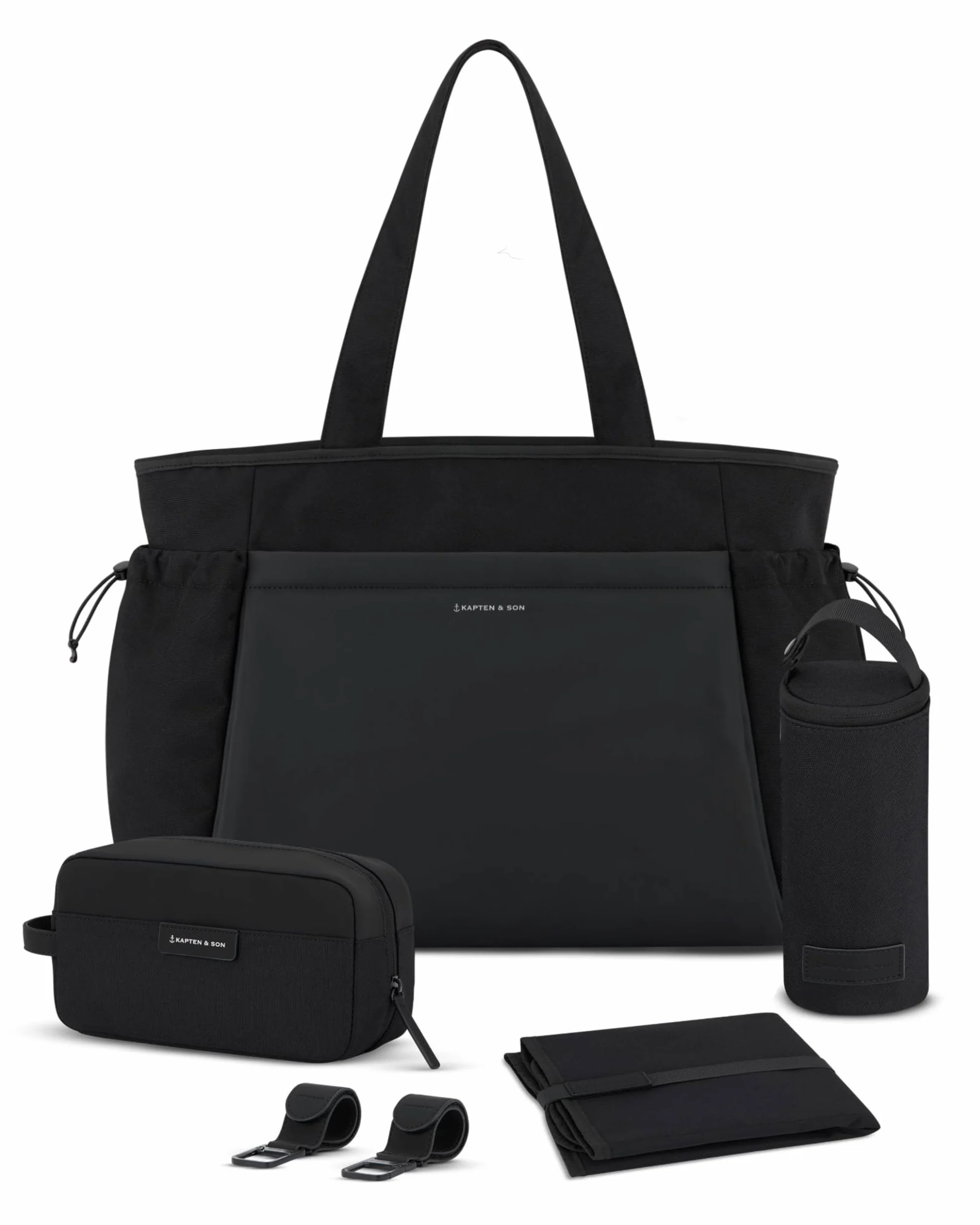 Kapten & Son Shopper Hellvi Diaper Set 25 L Wickeltasche mit Kinderwagen- und Kofferbefestigung inklusive Kulturtasche, Wickelunterlage & isolierter Flaschenhalter