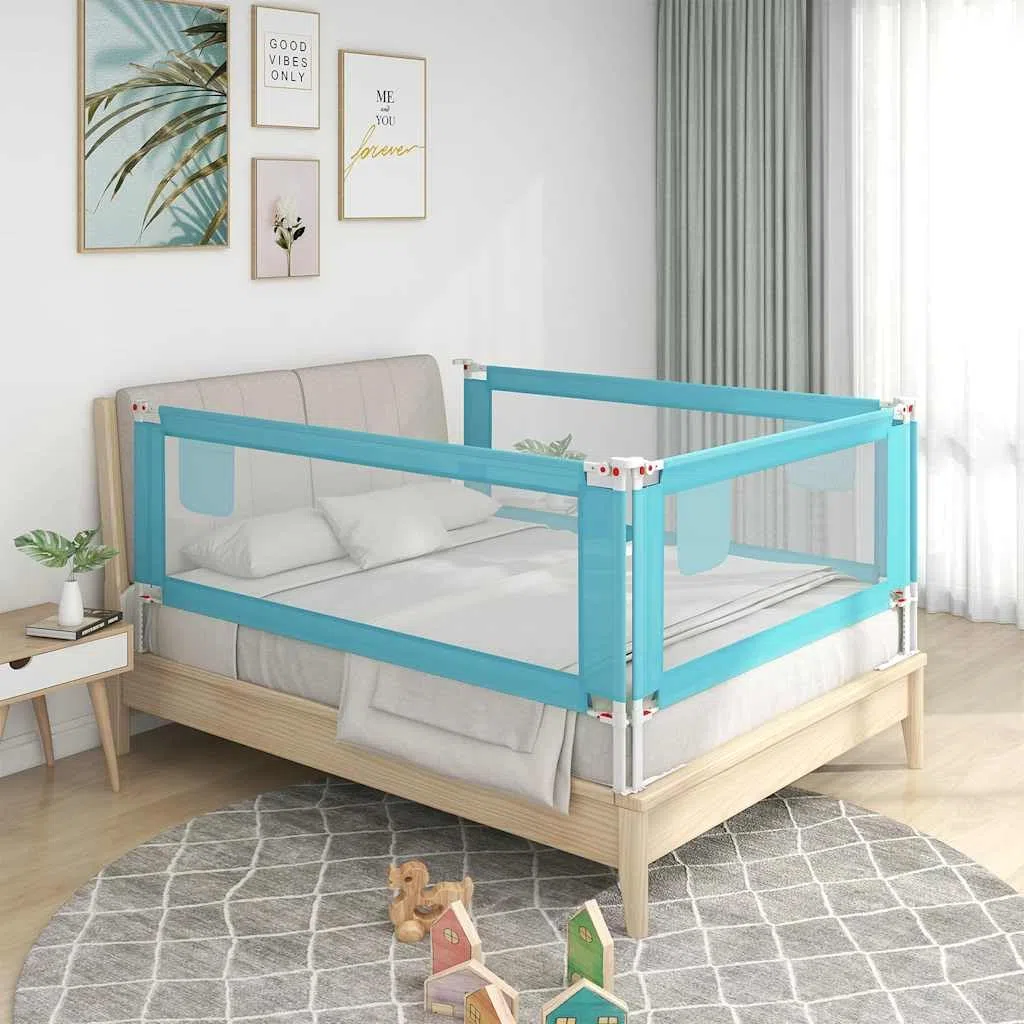 Generisch Kleinkind-Bettschutzgitter Blau 120x25 cm Stoff,Baby & Kleinkind,Babysicherheit,Baby-Bettschutzgitter,10209