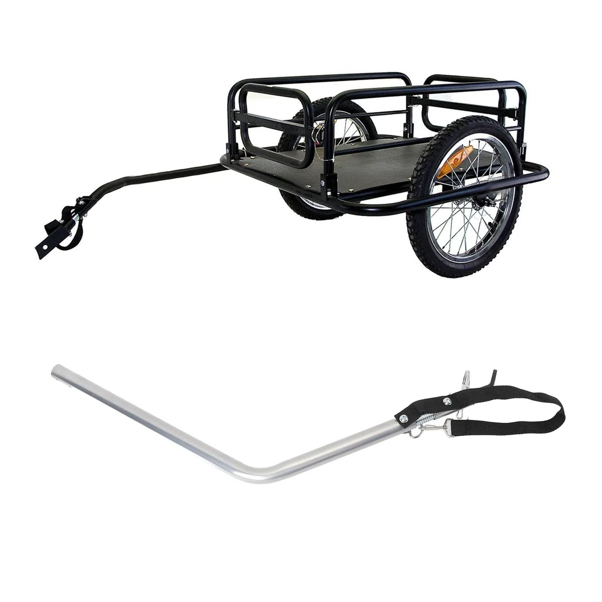 Fahrradanhänger Kupplung, 740-mm-Schleppstangenadapter und Stahl-Verbindungsarm für Kinderwagen, Anhänger und Fahrrad zur Befestigung der Deichsel am Zugfahrzeug am Heck