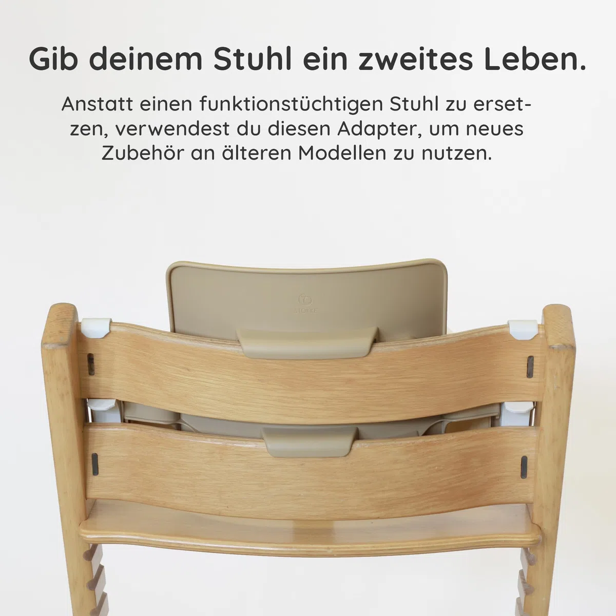 Adapter für ältere Tripp Trapp Modelle, Baby-Set Verbindung, vor 2003, Weiß | Einfache Klemmbefestigung ohne Werkzeug