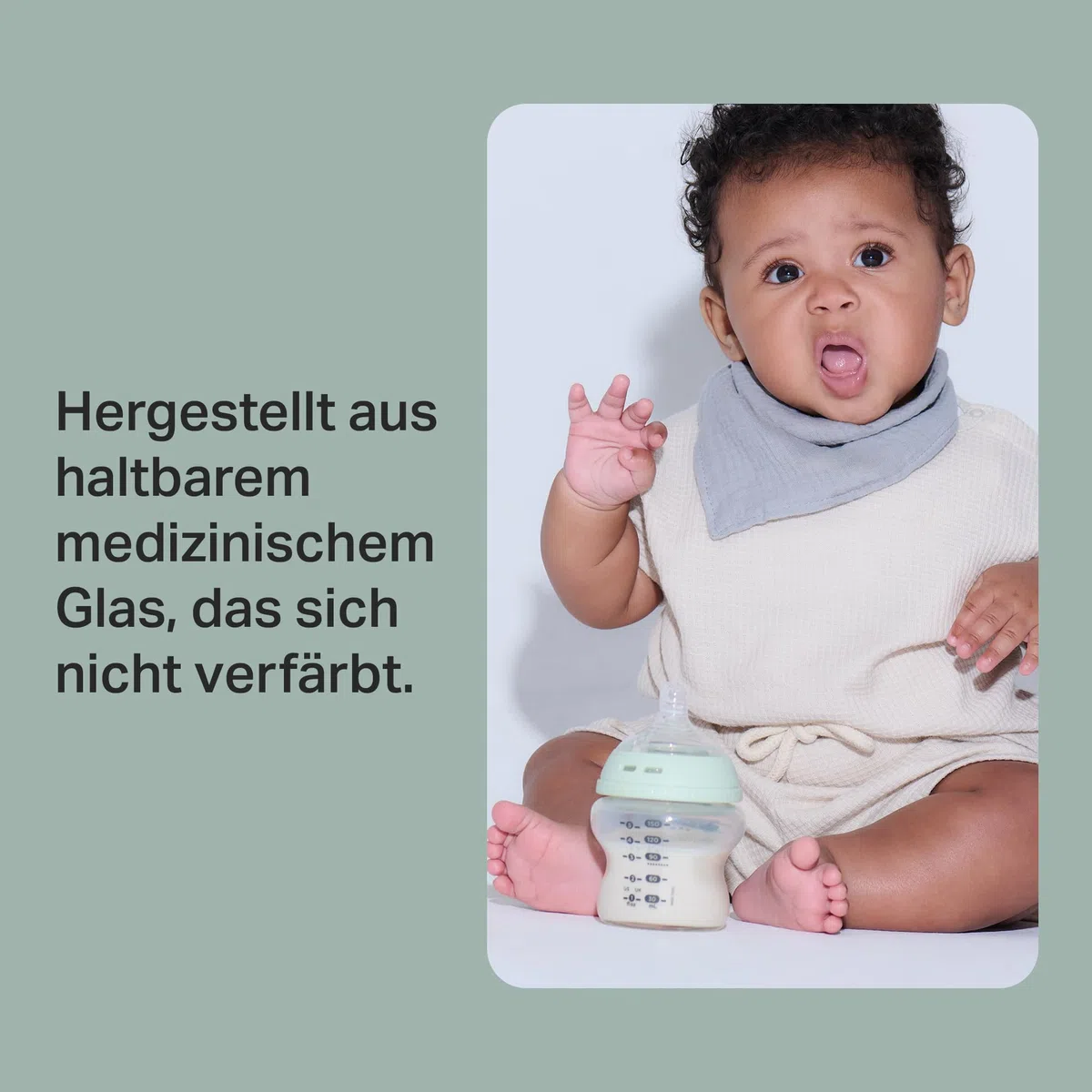 Tommee Tippee-Babyflaschen, Natural Start-Set aus Glas für Neugeb., Anti-Kolik-Flaschen (150ml und 250ml), brustähnl. Sauger, selbst steril., Zubehör
