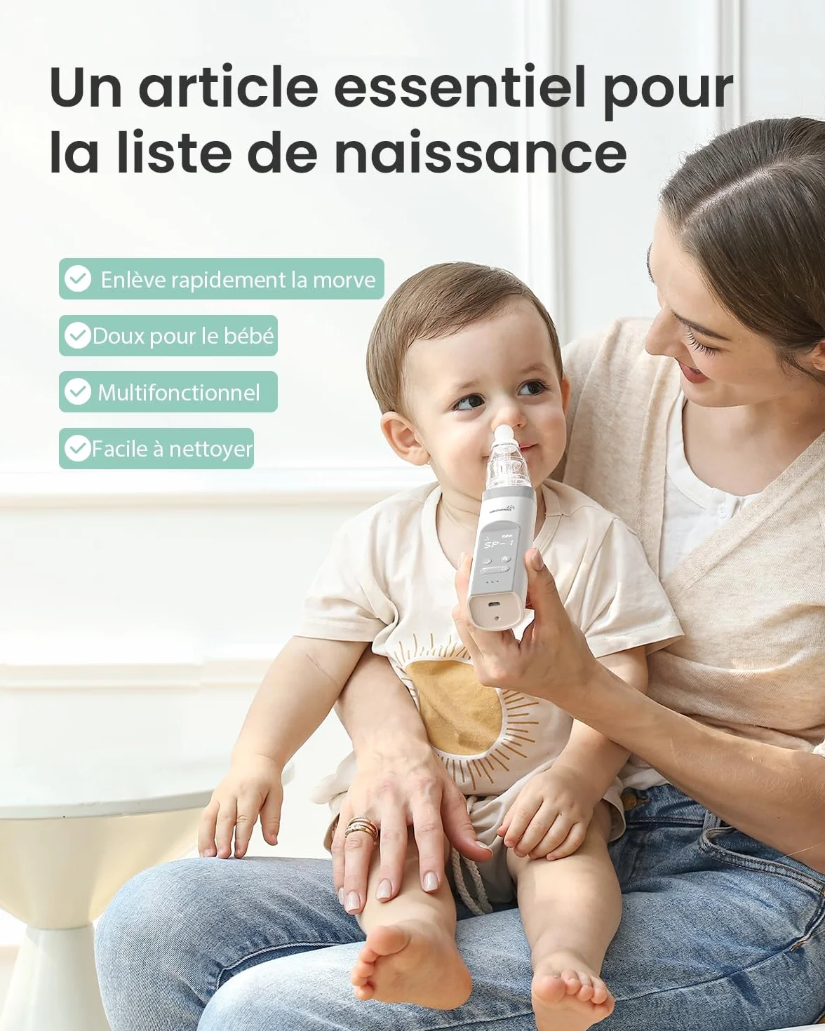 Nasensauger Baby | Nasensauger Baby Elektrisch| Nasensauger Baby Staubsauger Wiederaufladbar, Mit 3 SaugstäRken Musik & Licht Funktion Und 3 GrößEn Silikon Tipps z