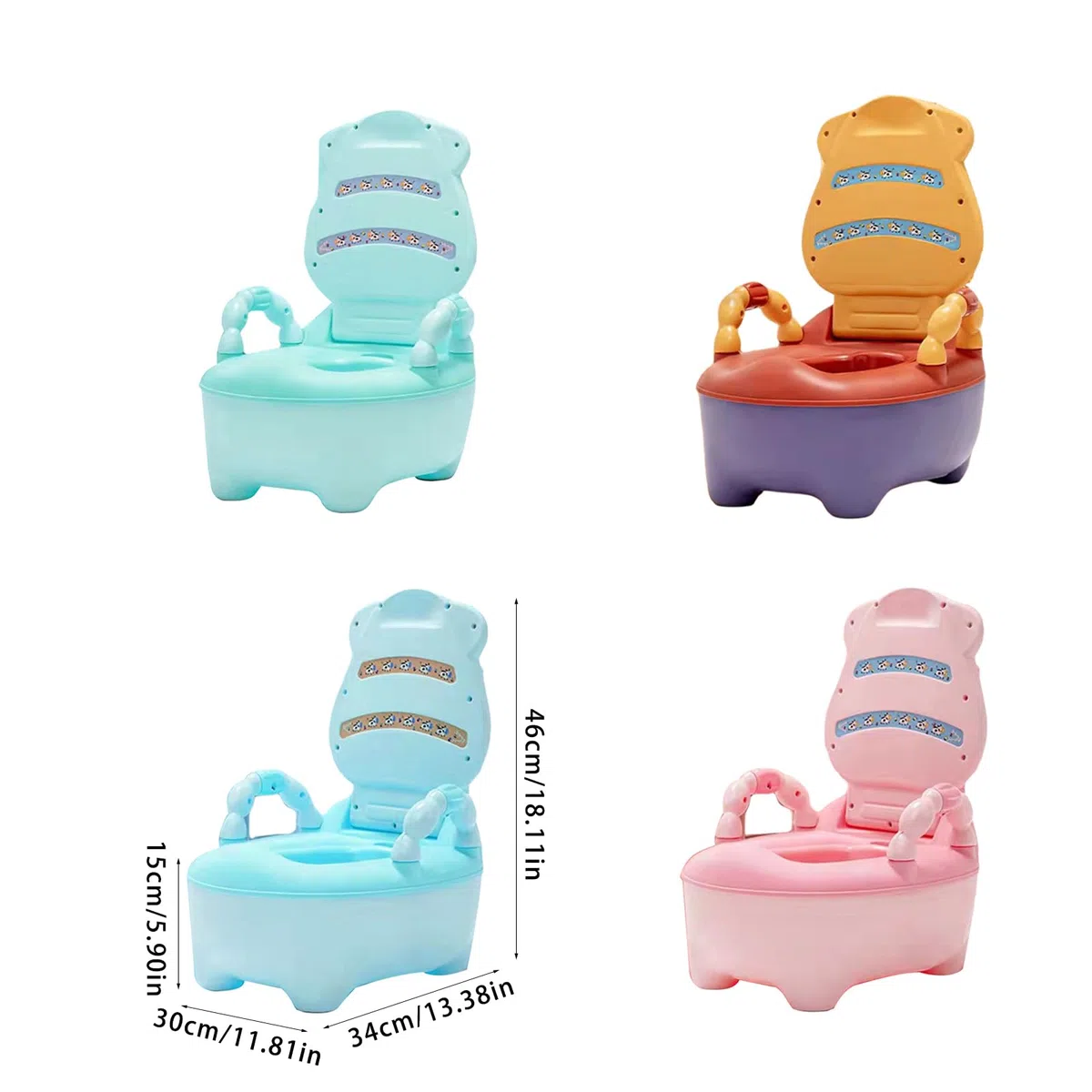 Töpfchen Cartoon Baby Toilettentrainer, tragbare Trainingstoilette für Reisen, stabiler Boden, rutschfester Töpfchen Trainingsstuhl, Urinal Eimer